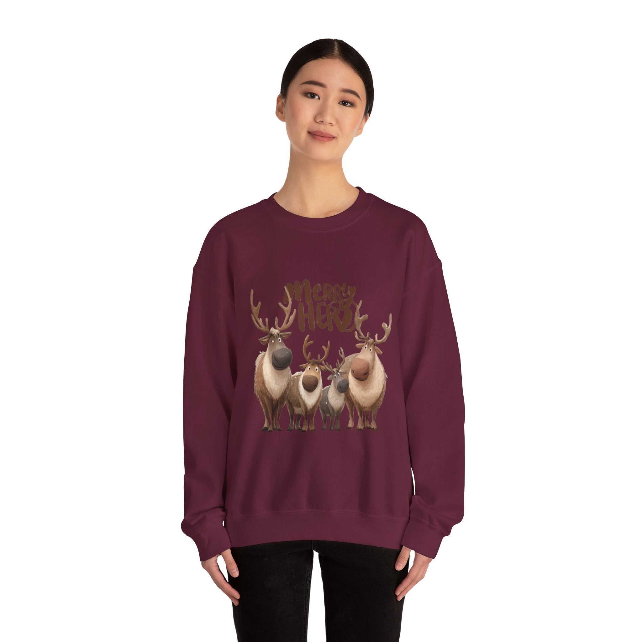 Merry Herd Reindeer Crewneck Sweatshirt
