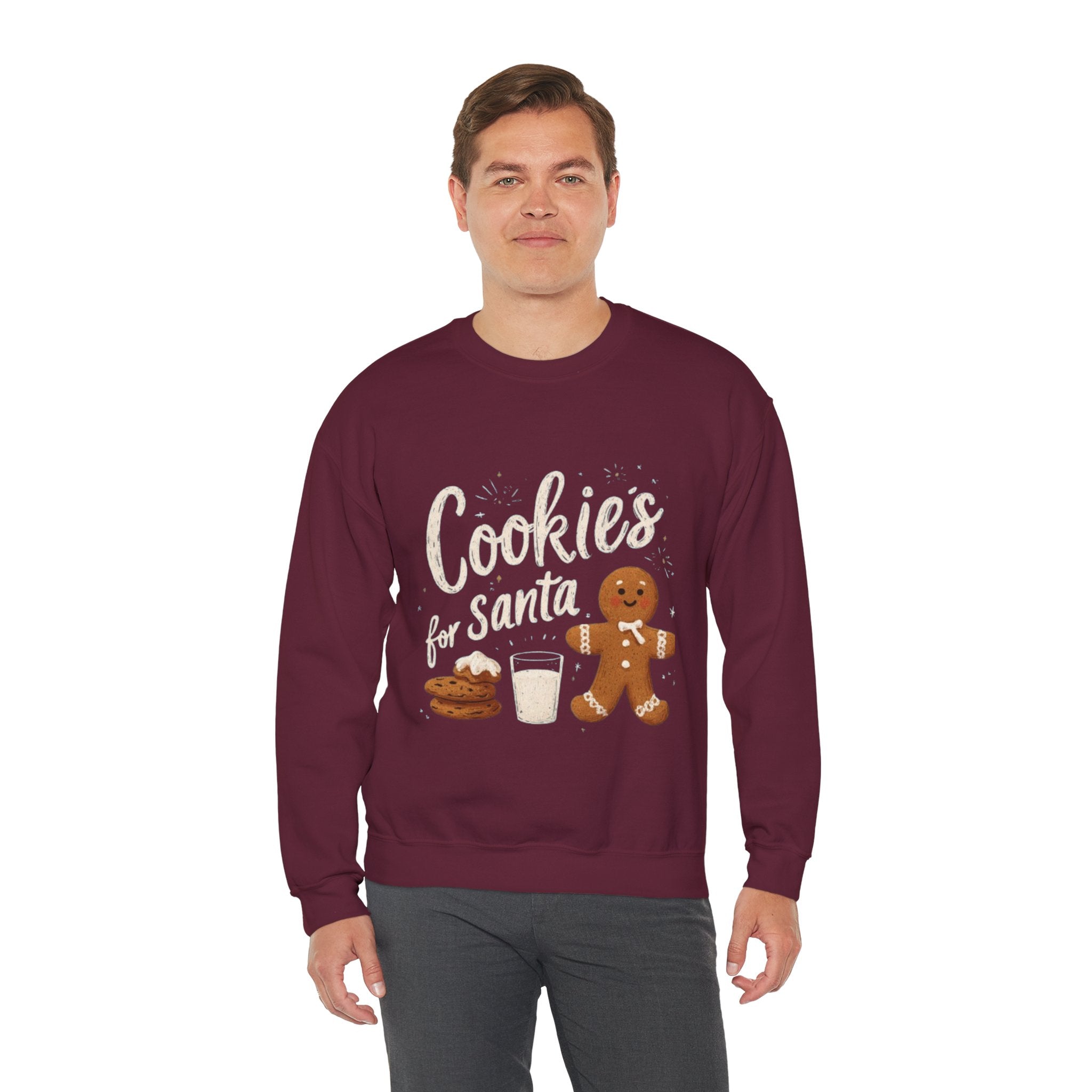 Cookies for Santa Sweatshirt — Christmas Gingerbread Holiday Crewneck