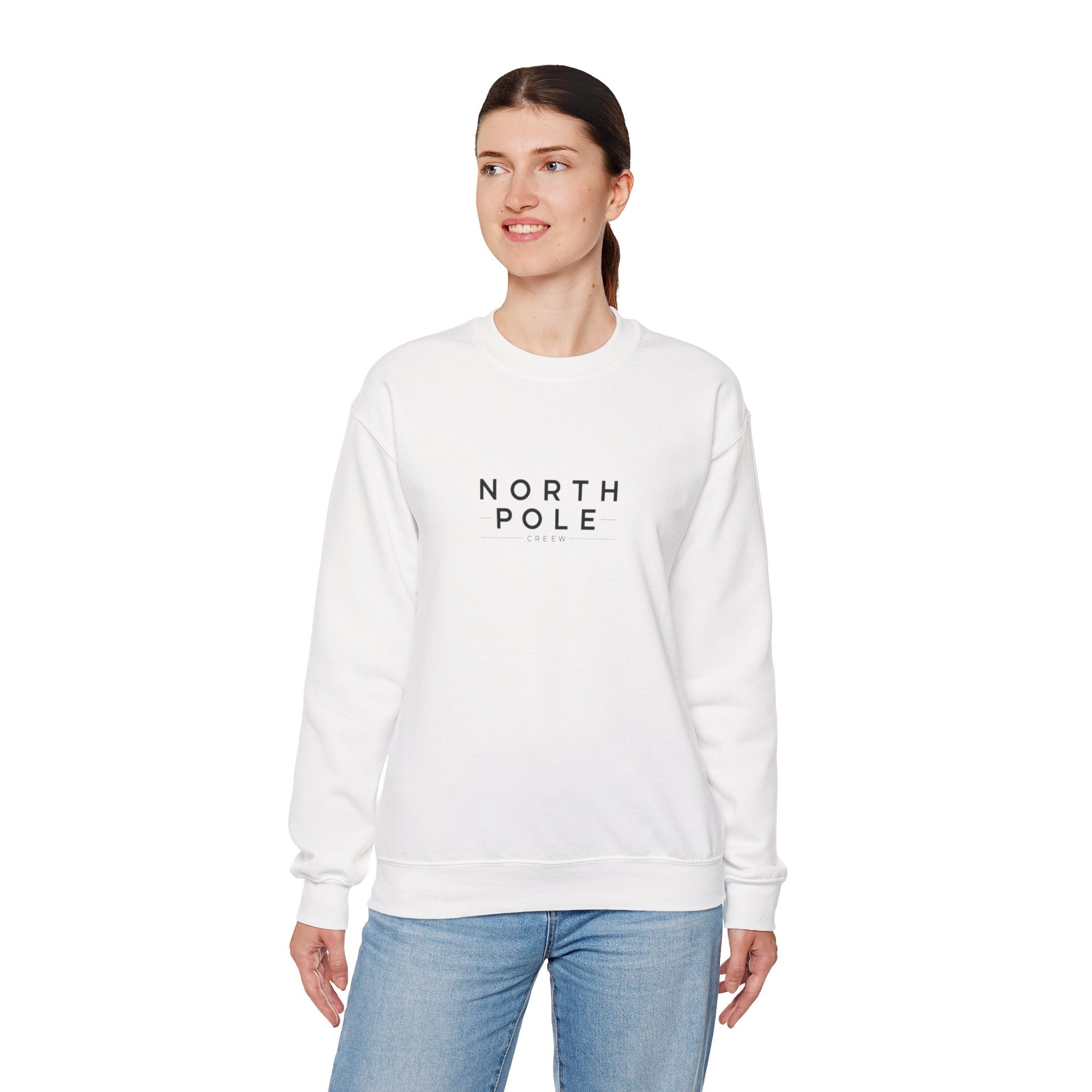 North Pole Crewneck Sweatshirt — Minimal Holiday Graphic Pullover