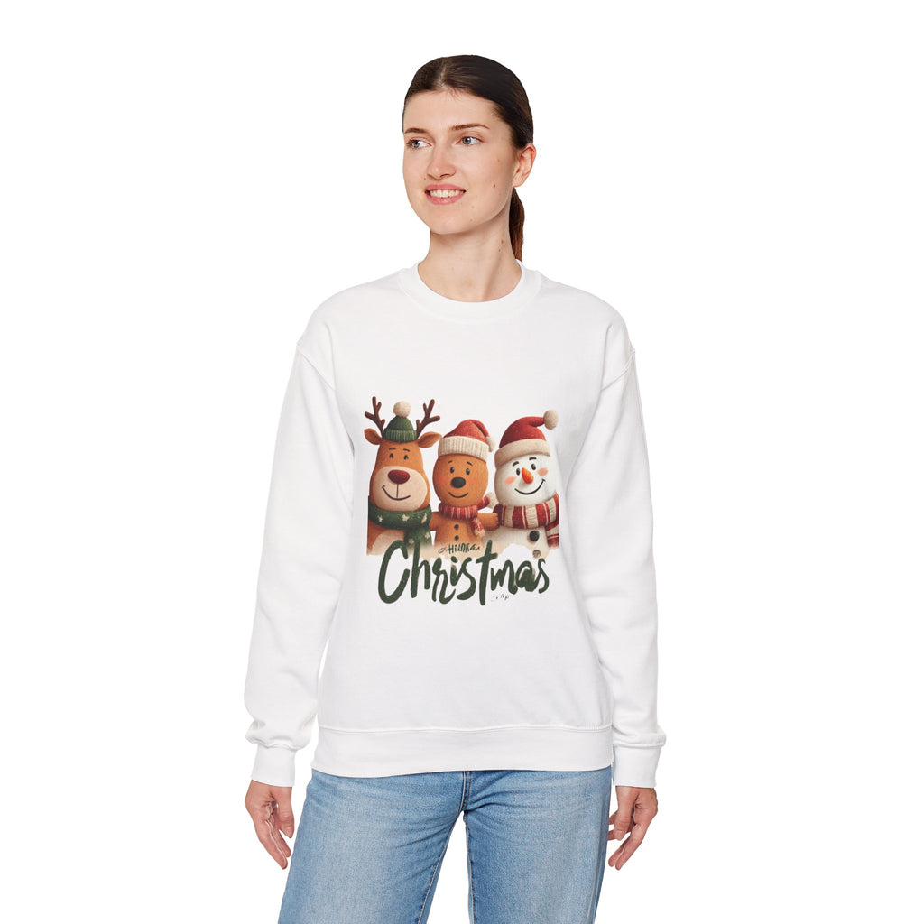 Christmas Crewneck Sweatshirt — Cute Reindeer, Bear & Snowman Holiday Pullover