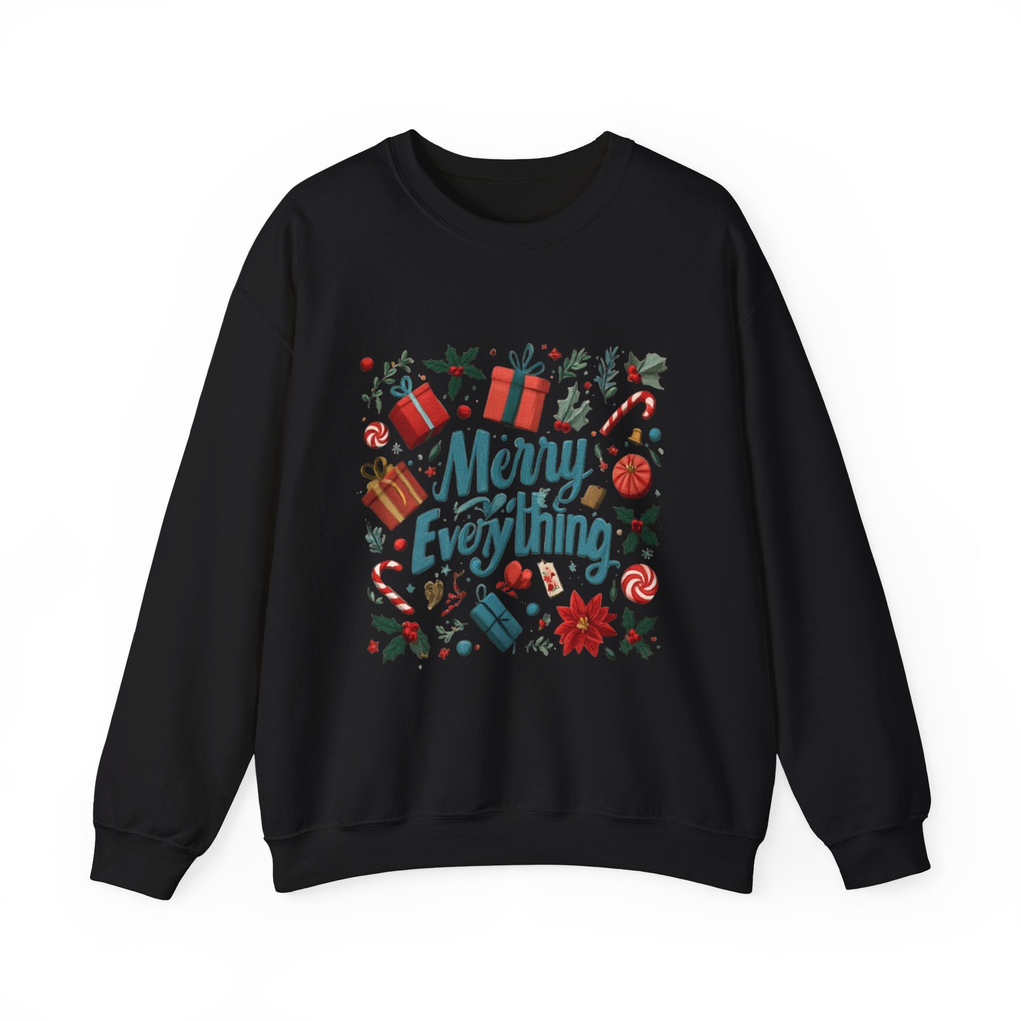 Crewneck Sweatshirt - Merry Everything Holiday Graphic Sweatshirt