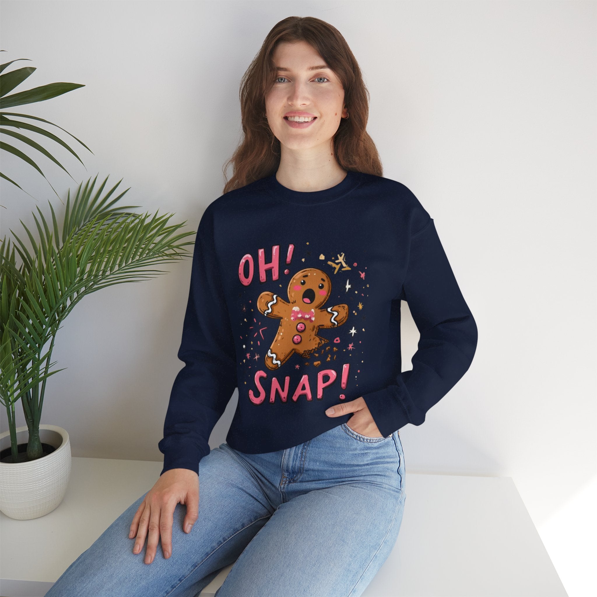 Gingerbread "Oh! Snap!" Crewneck Sweatshirt — Funny Holiday Christmas Sweater