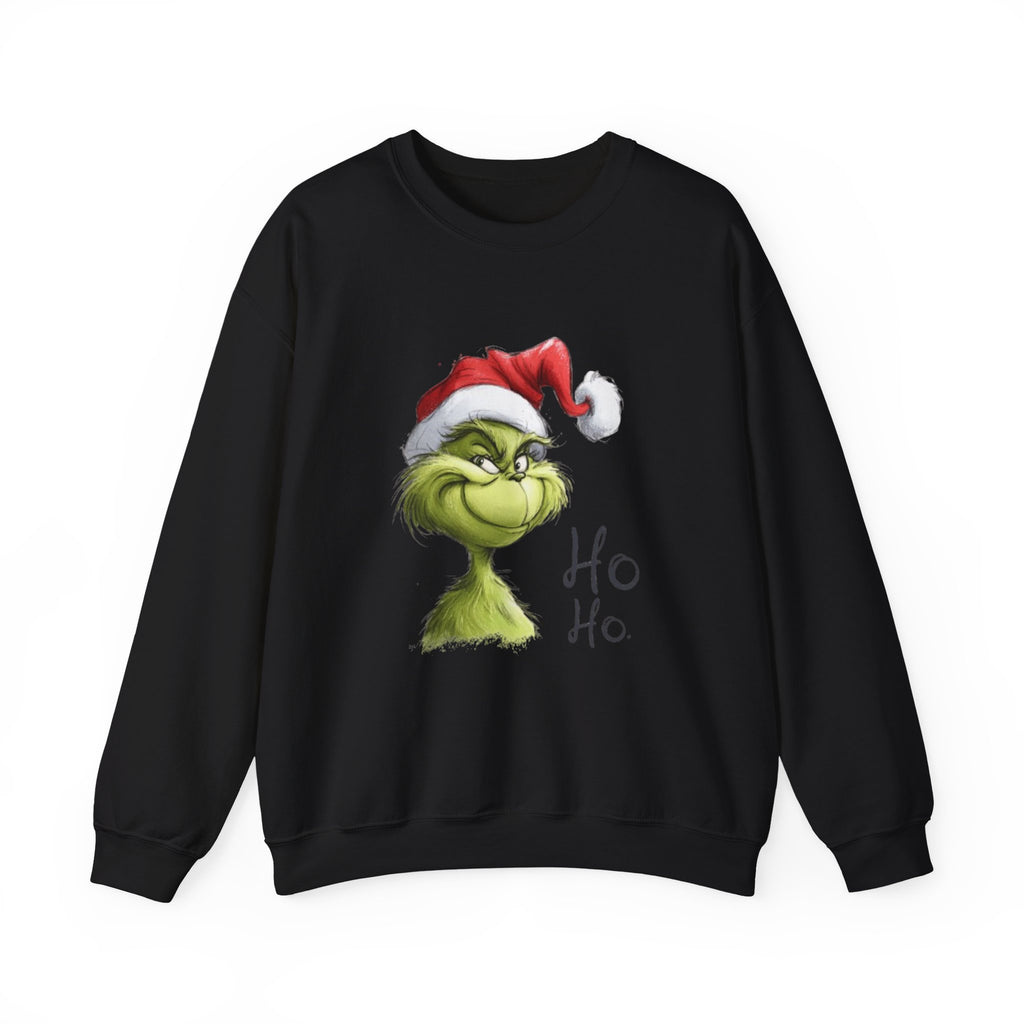 Grinch Santa Crewneck Sweatshirt — 'Ho Ho' Holiday Sweater