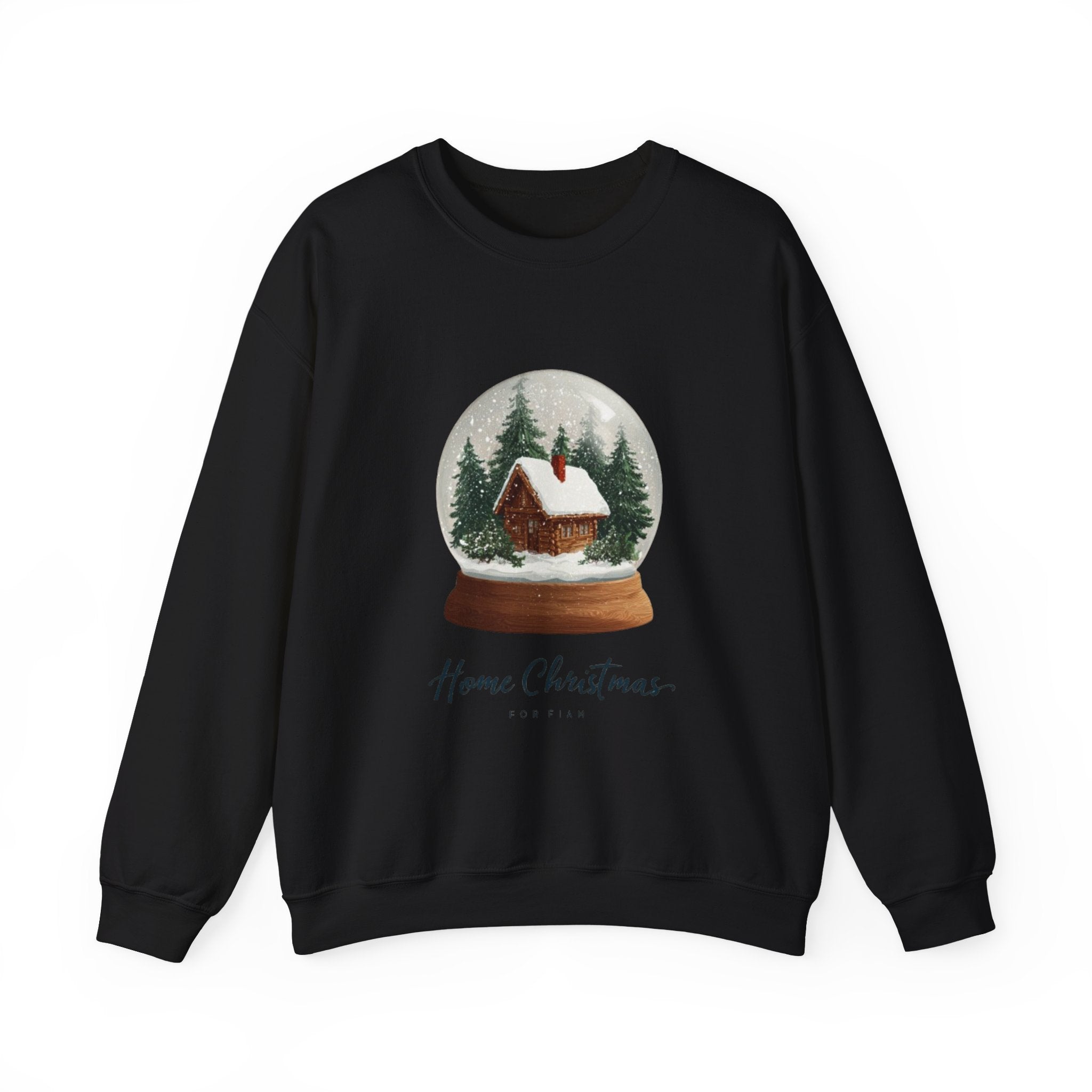 Christmas Snow Globe Sweatshirt – “Home Christmas” Cabin Crewneck