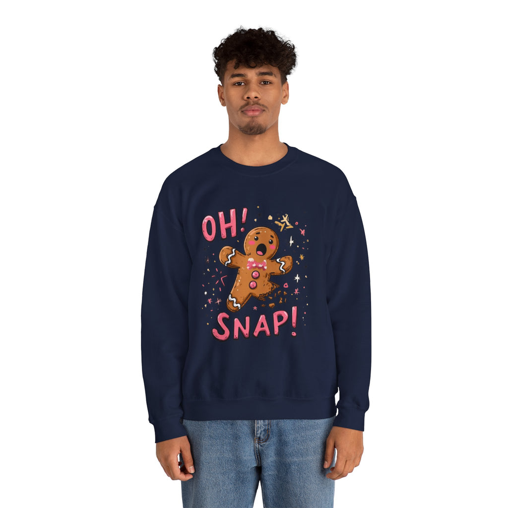 Gingerbread "Oh! Snap!" Crewneck Sweatshirt — Funny Holiday Christmas Sweater