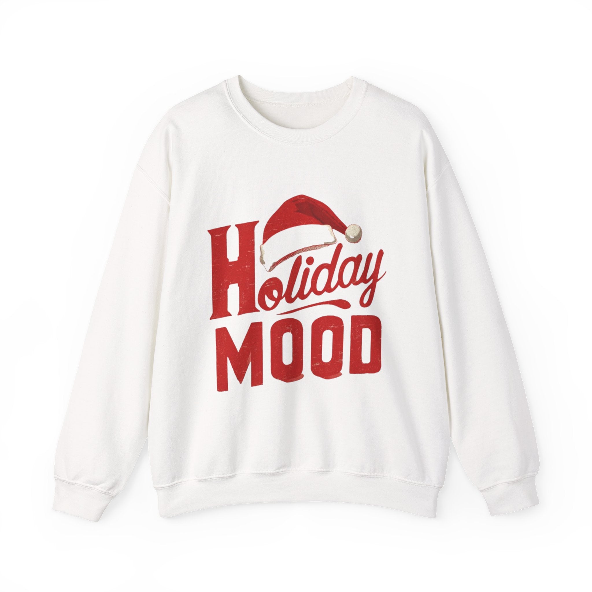 Holiday Mood Sweatshirt – Festive Santa Hat Christmas Crewneck