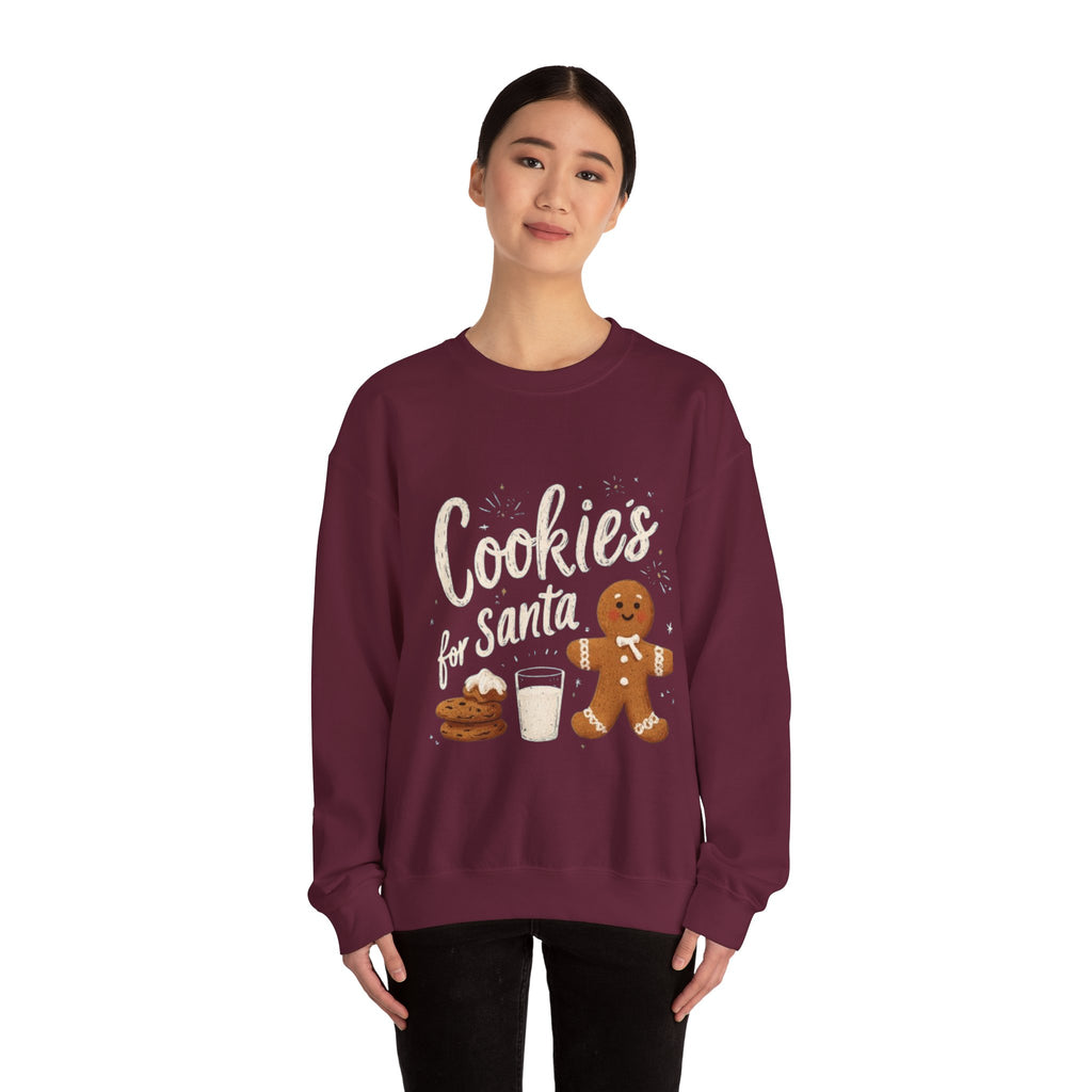 Cookies for Santa Sweatshirt — Christmas Gingerbread Holiday Crewneck