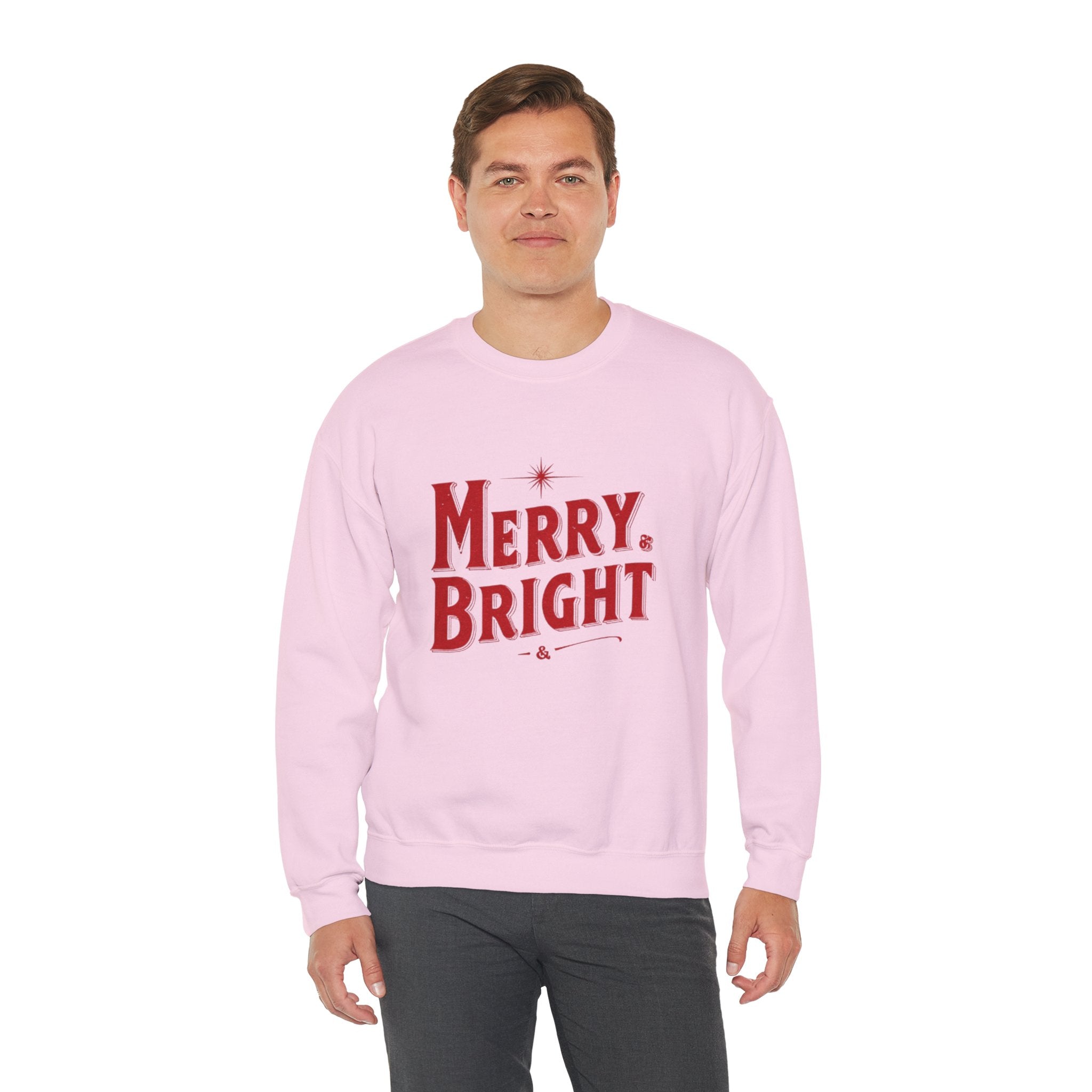 Merry & Bright Crewneck Sweatshirt — Vintage Holiday Graphic