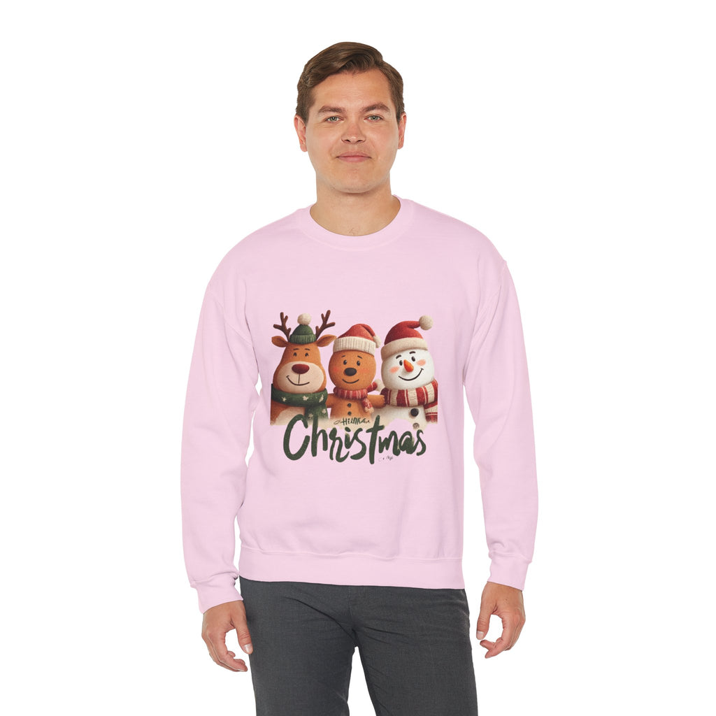 Christmas Crewneck Sweatshirt — Cute Reindeer, Bear & Snowman Holiday Pullover
