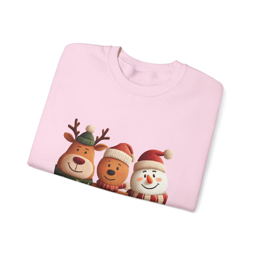 Christmas Crewneck Sweatshirt — Cute Reindeer, Bear & Snowman Holiday Pullover