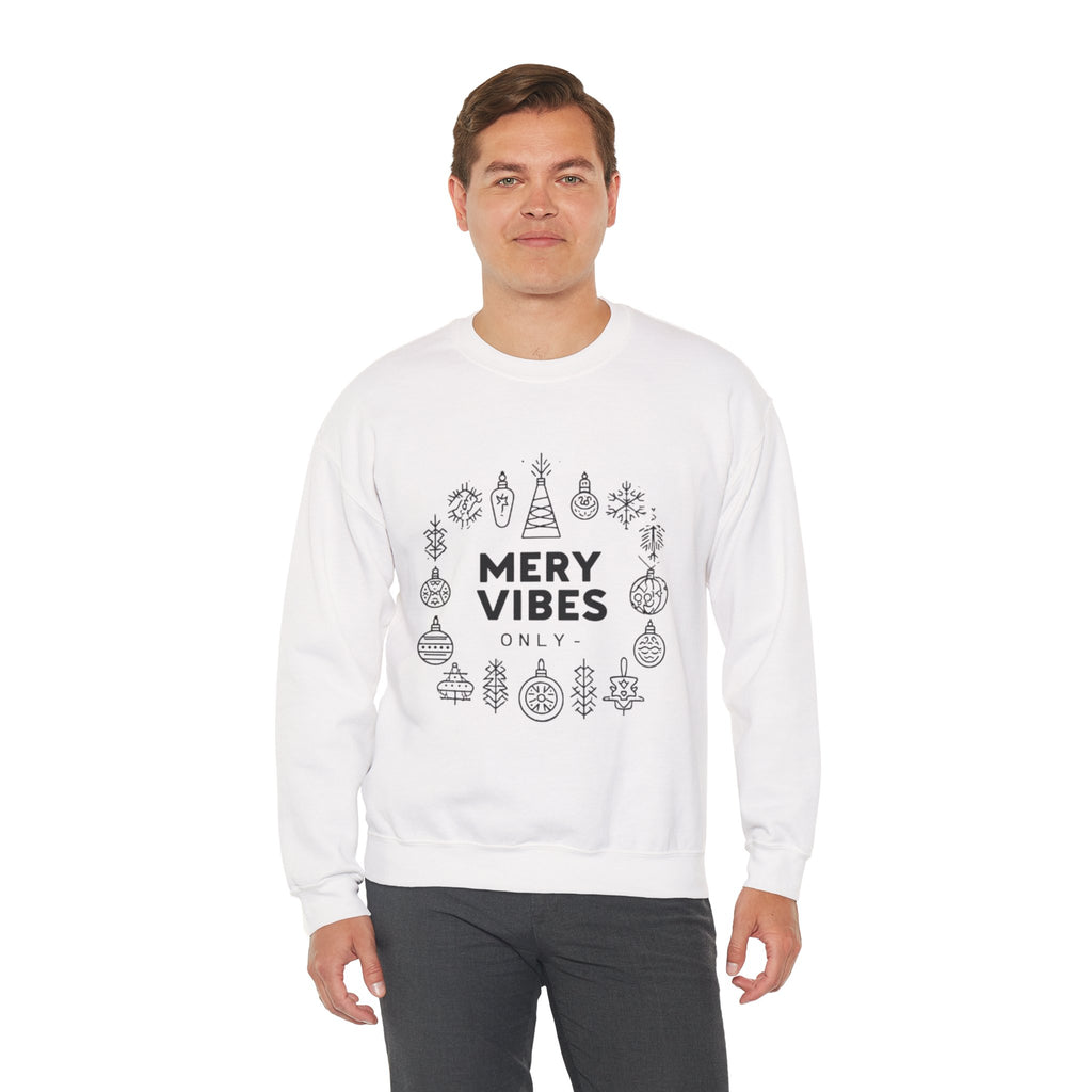 Sweatshirt — "Mery Vibes Only" Christmas Ornament Holiday Crewneck