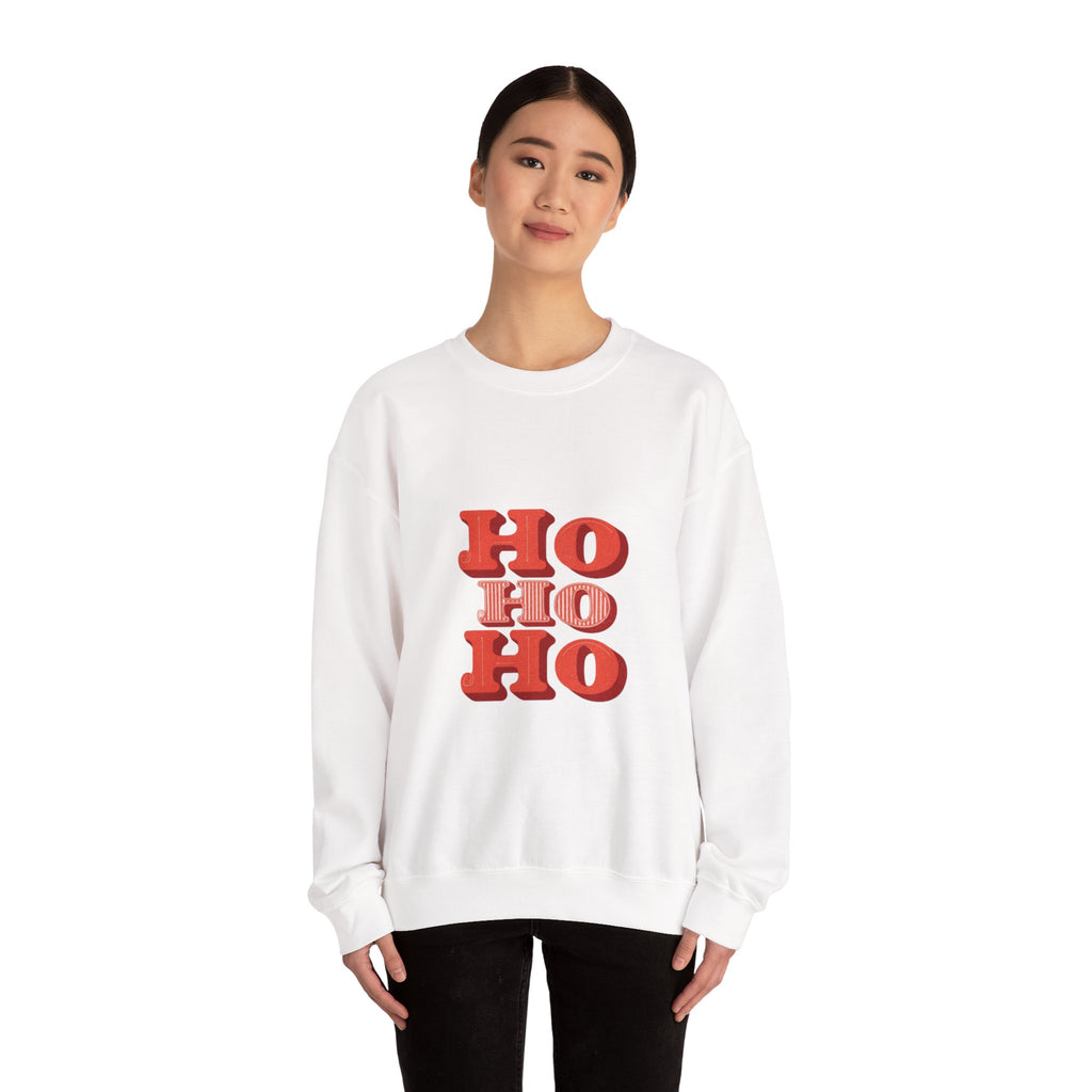 Holiday Crewneck Sweatshirt – Retro 'HO HO HO' Christmas Sweatshirt