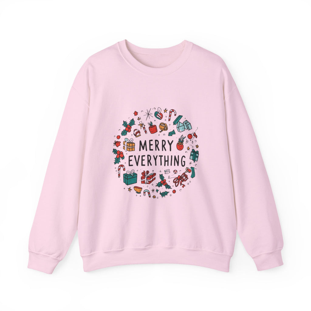 Merry Everything Crewneck Sweatshirt — Holiday Graphic Pullover