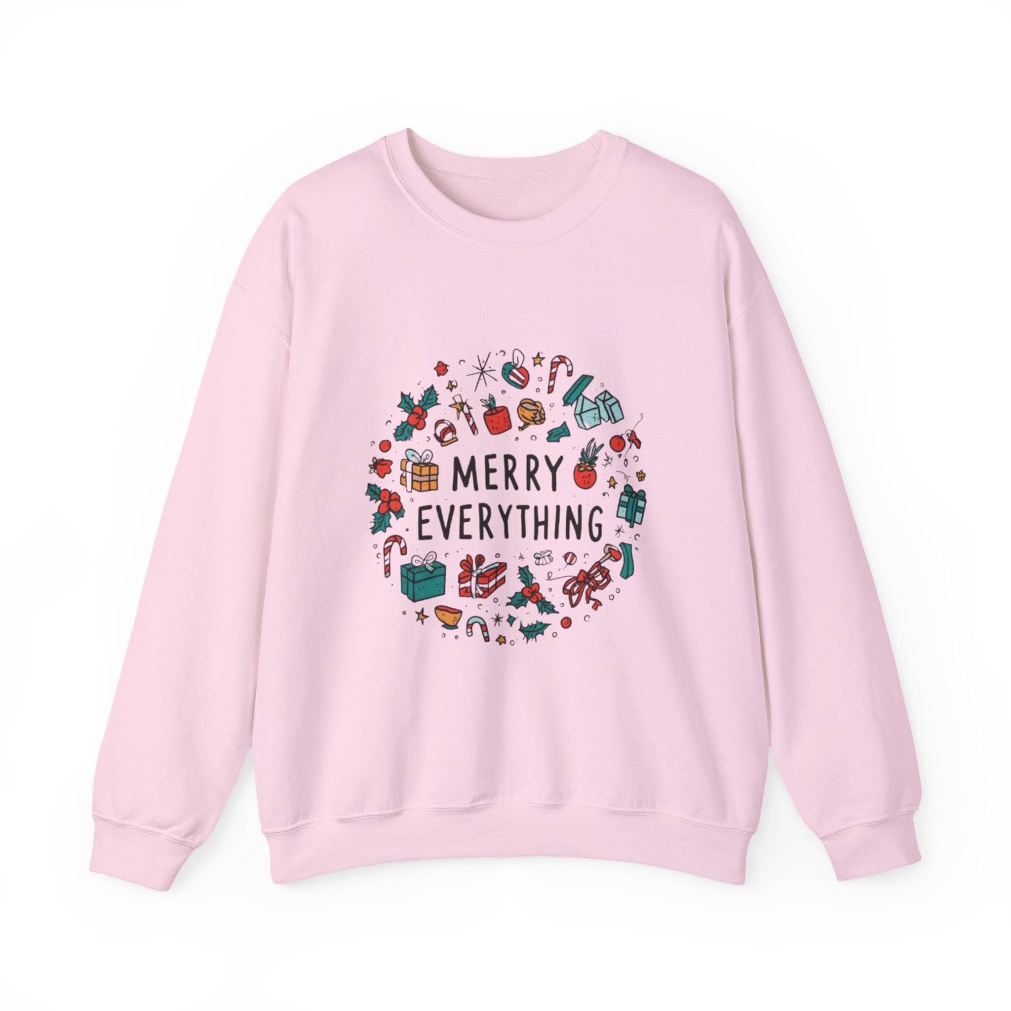 Merry Everything Crewneck Sweatshirt — Holiday Graphic Pullover