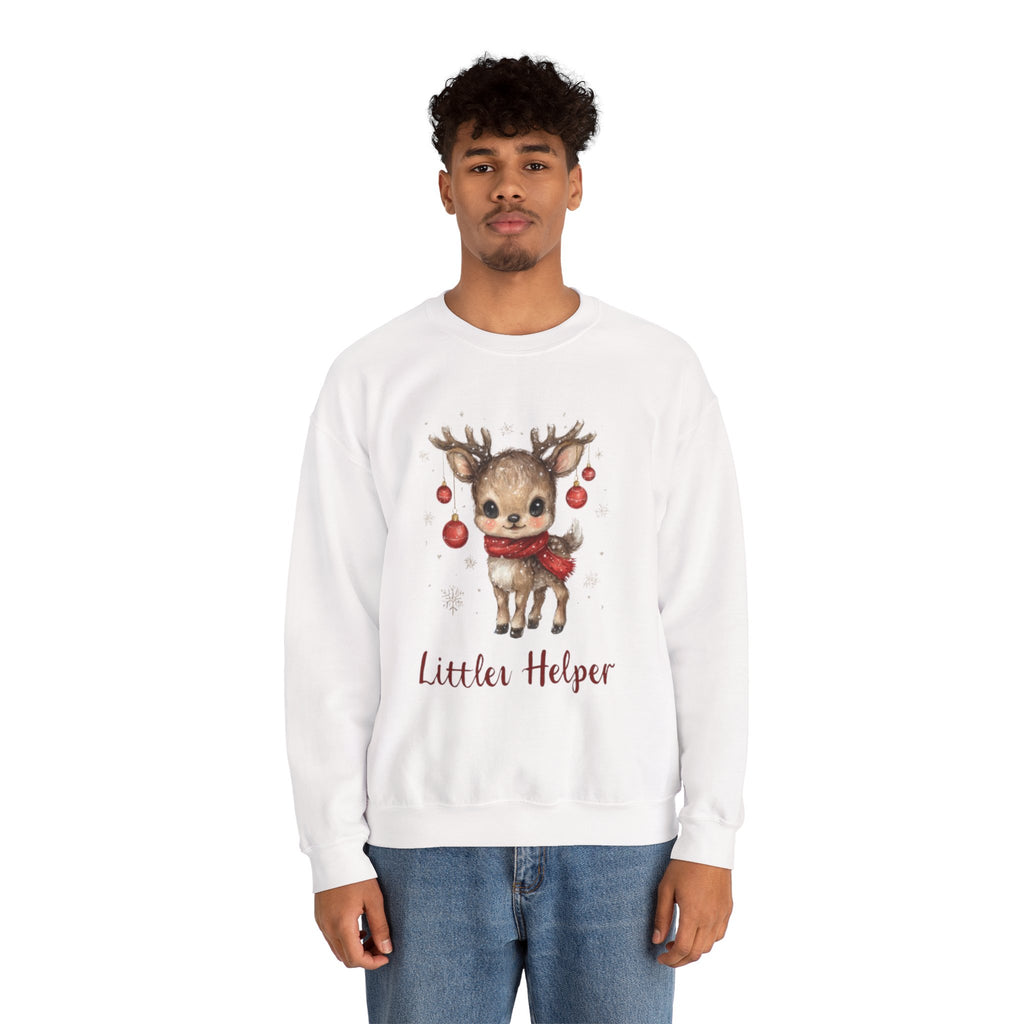 Cute Reindeer 'Little Helper' Sweatshirt – Kids Christmas Crewneck