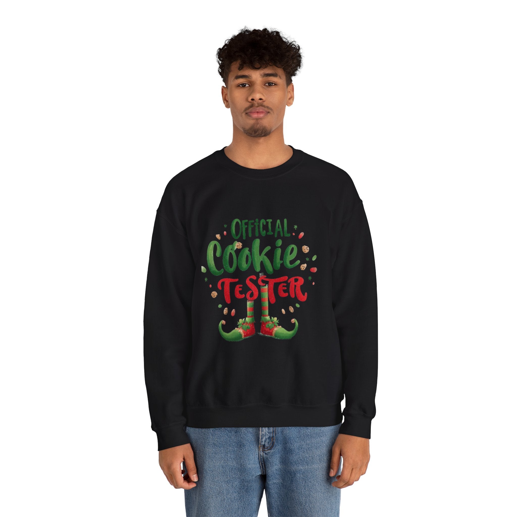 Sweatshirt — "Official Cookie Tester" Christmas Sweatshirt (Holiday Elf Cookie Taster)