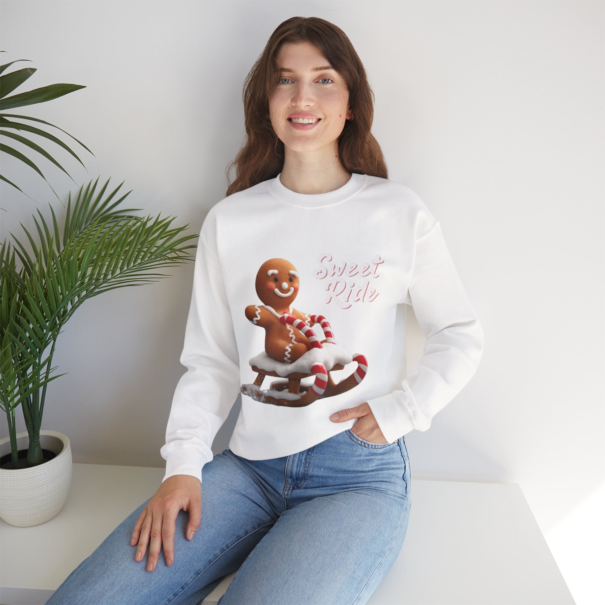 Gingerbread Sled Sweatshirt — "Sweet Ride" Holiday Crewneck