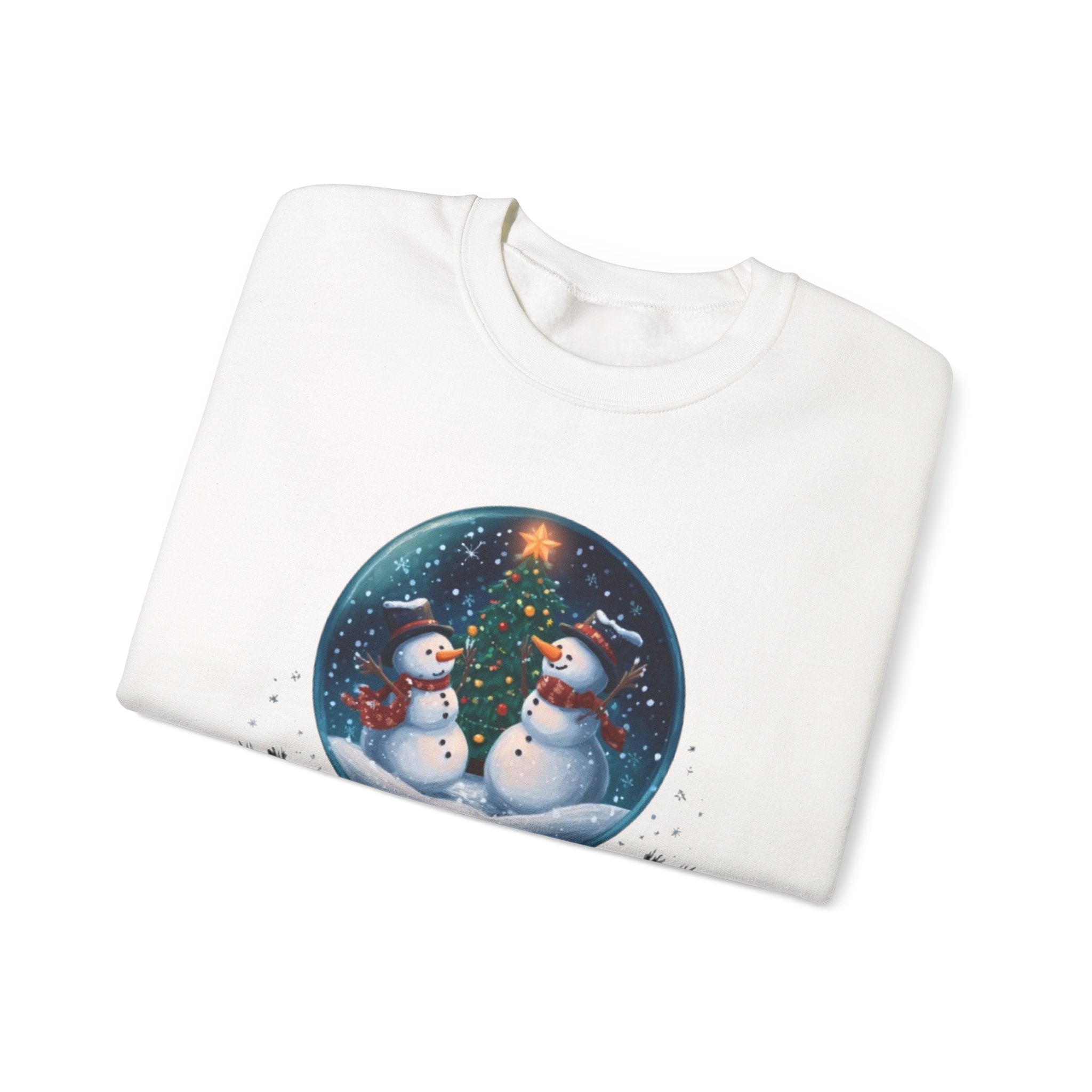 Snow Globe Snowmen Crewneck Sweatshirt — "Shake Me Up Mommy" Holiday Sweatshirt