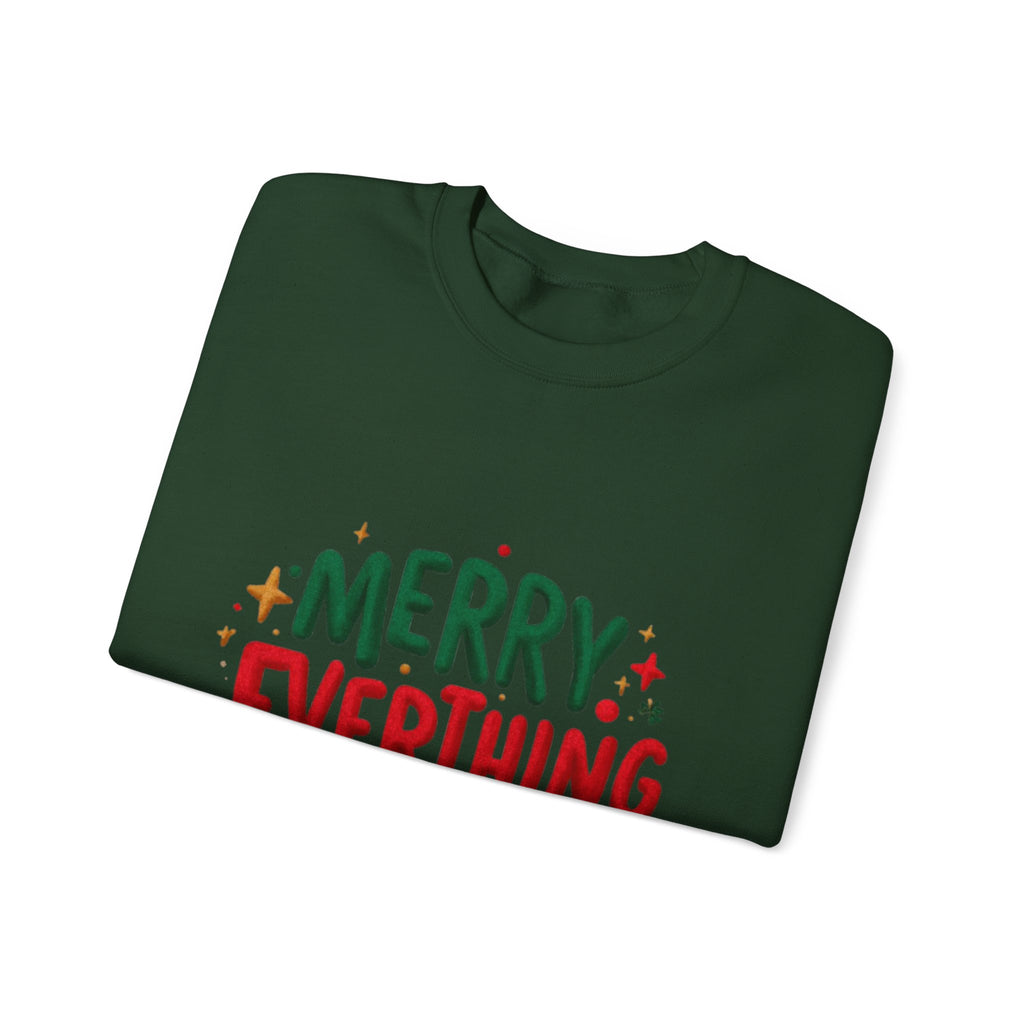 Merry Everything Crewneck Sweatshirt — Festive Holiday Graphic Pullover