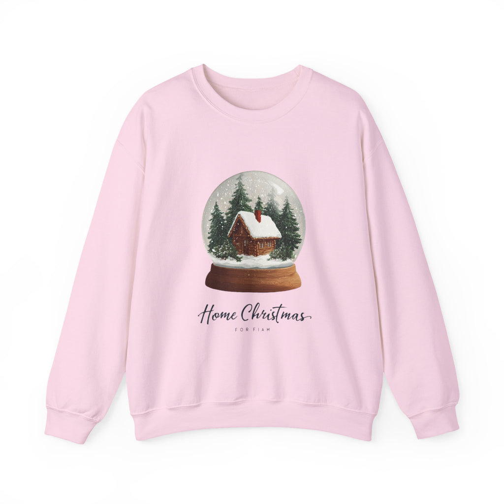 Christmas Snow Globe Sweatshirt – “Home Christmas” Cabin Crewneck