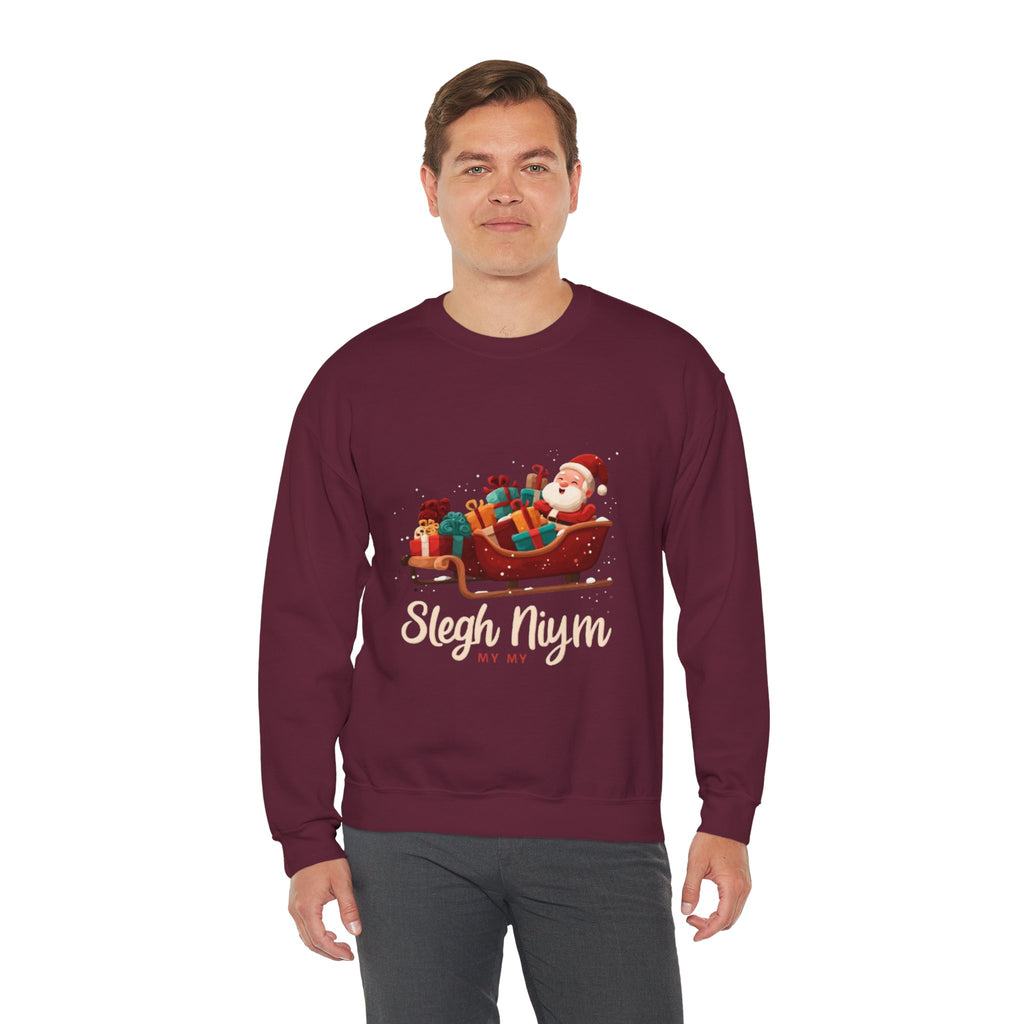 Christmas Santa Sleigh Crewneck Sweatshirt — "Sleigh Niym" Holiday Graphic