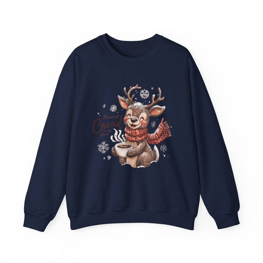 Reindeer Hot Cocoa Sweatshirt — Cozy Holiday Crewneck