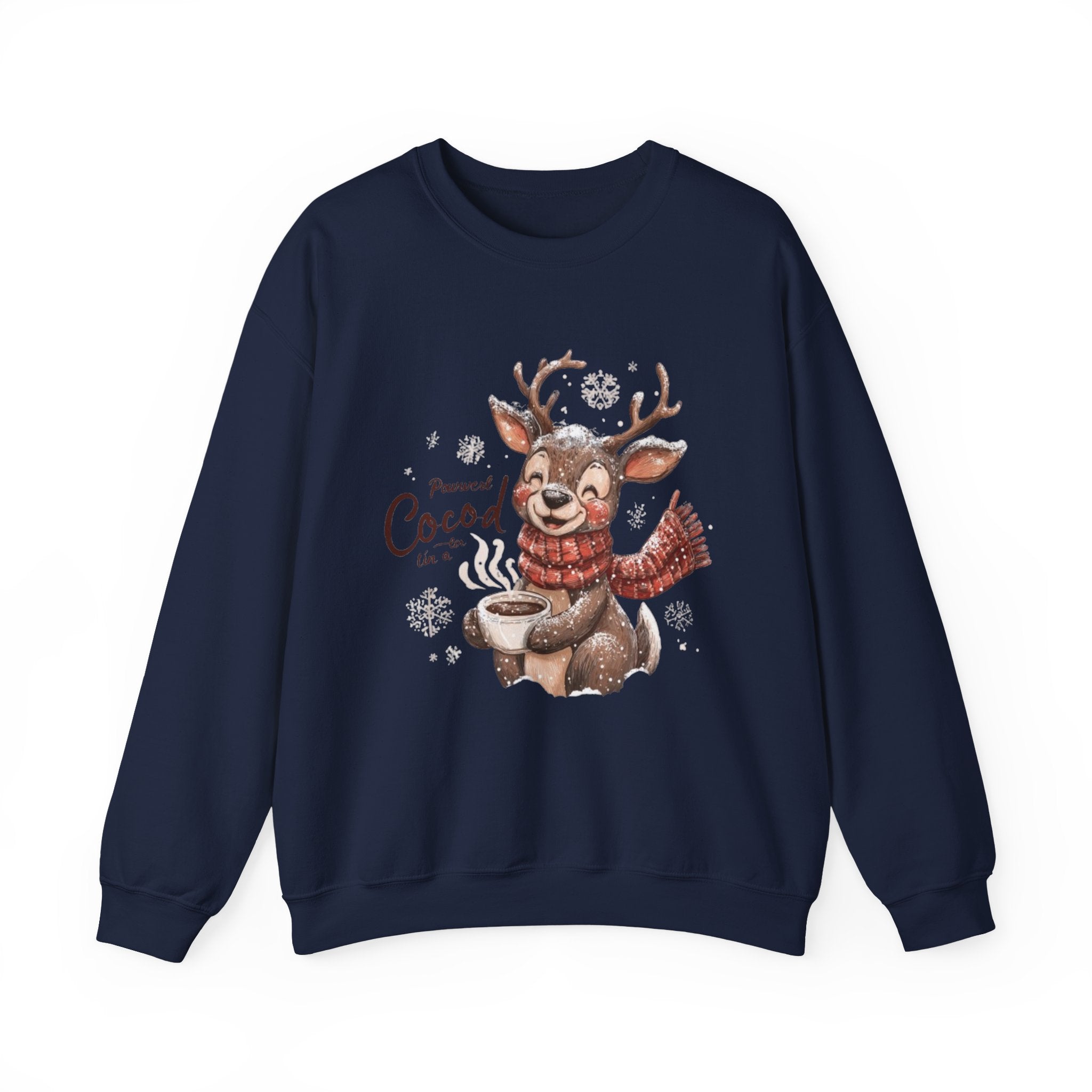 Reindeer Hot Cocoa Sweatshirt — Cozy Holiday Crewneck