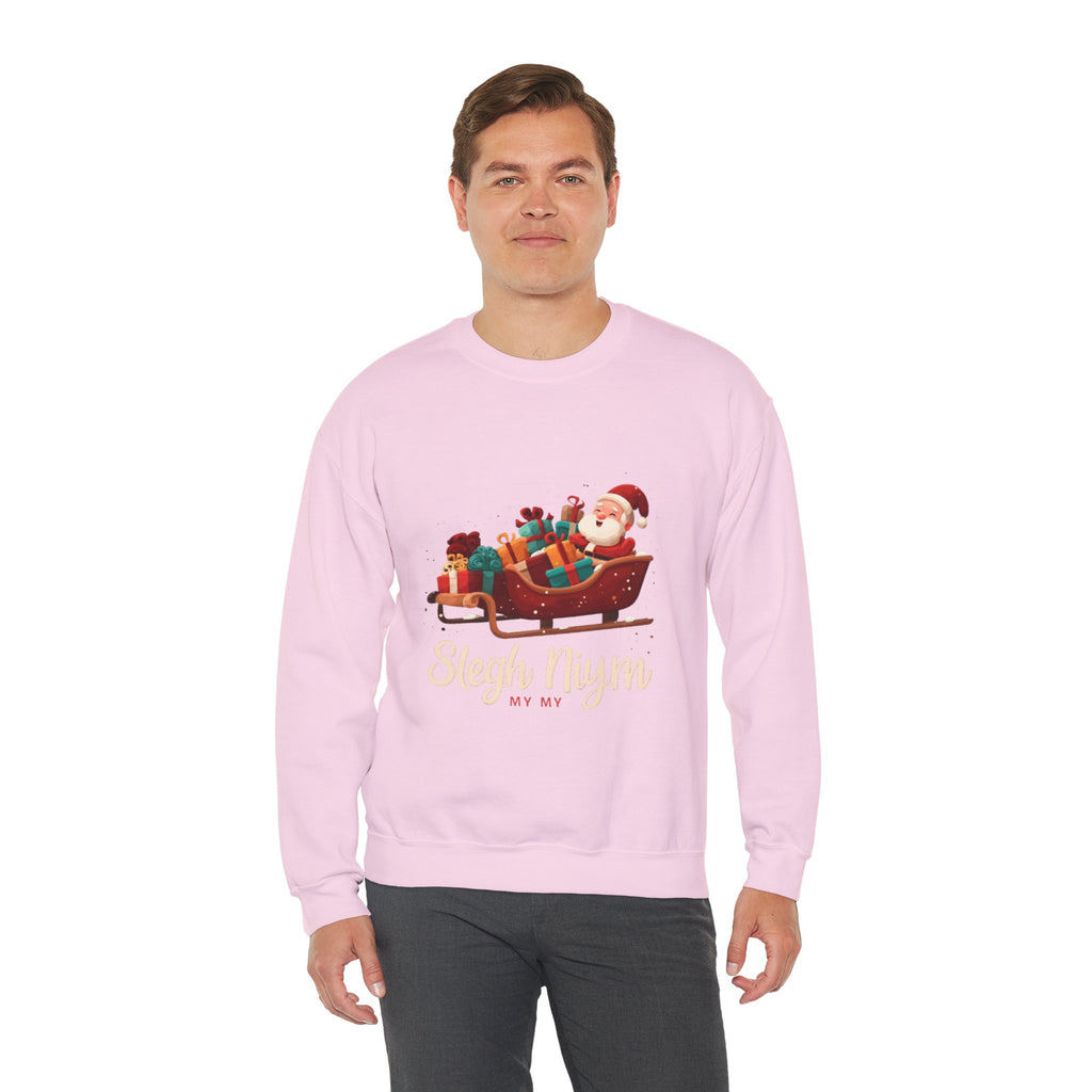 Christmas Santa Sleigh Crewneck Sweatshirt — "Sleigh Niym" Holiday Graphic