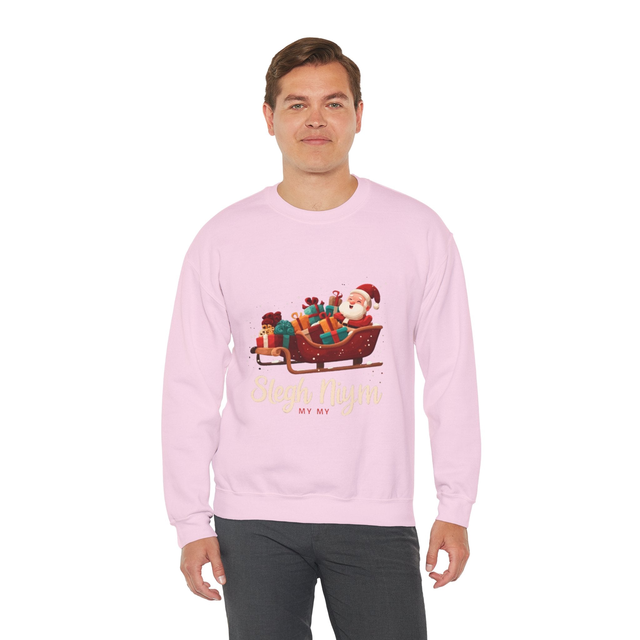 Christmas Santa Sleigh Crewneck Sweatshirt — "Sleigh Niym" Holiday Graphic