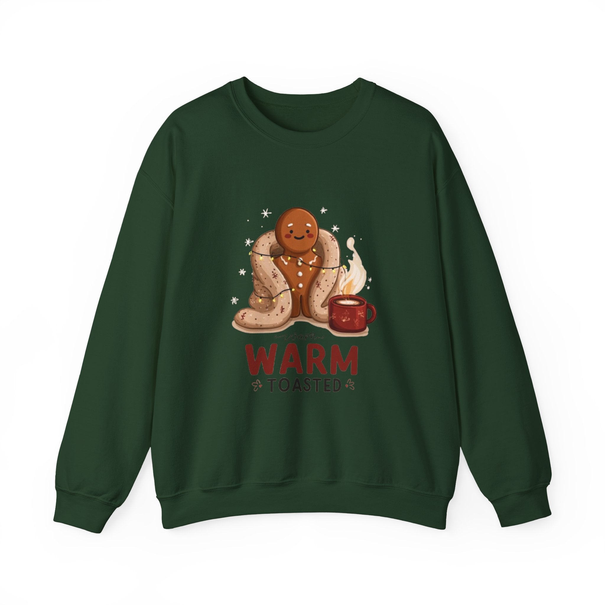 Warm & Toasted Crewneck Sweatshirt — Cozy Gingerbread, Hot Cocoa Holiday Sweater