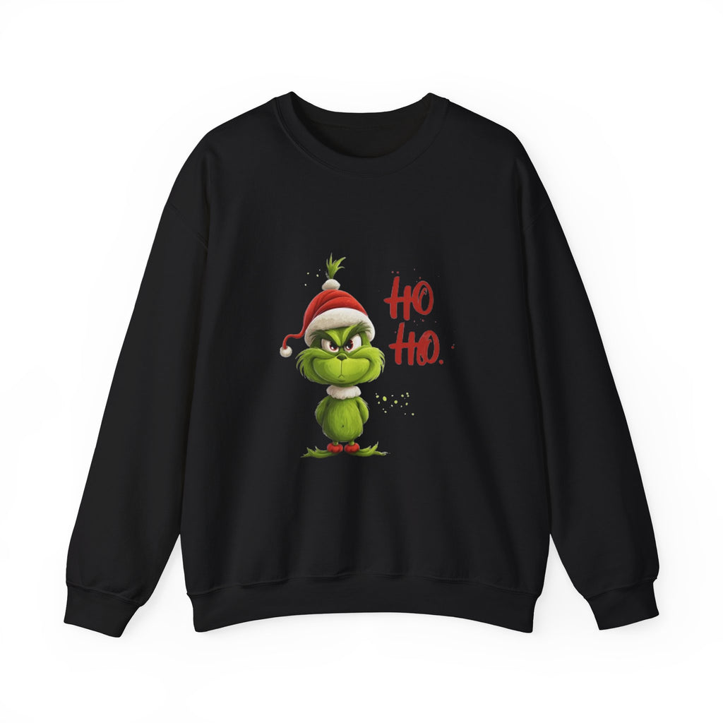 Grumpy Grinch Christmas Sweatshirt – "Ho Ho." Holiday Crewneck