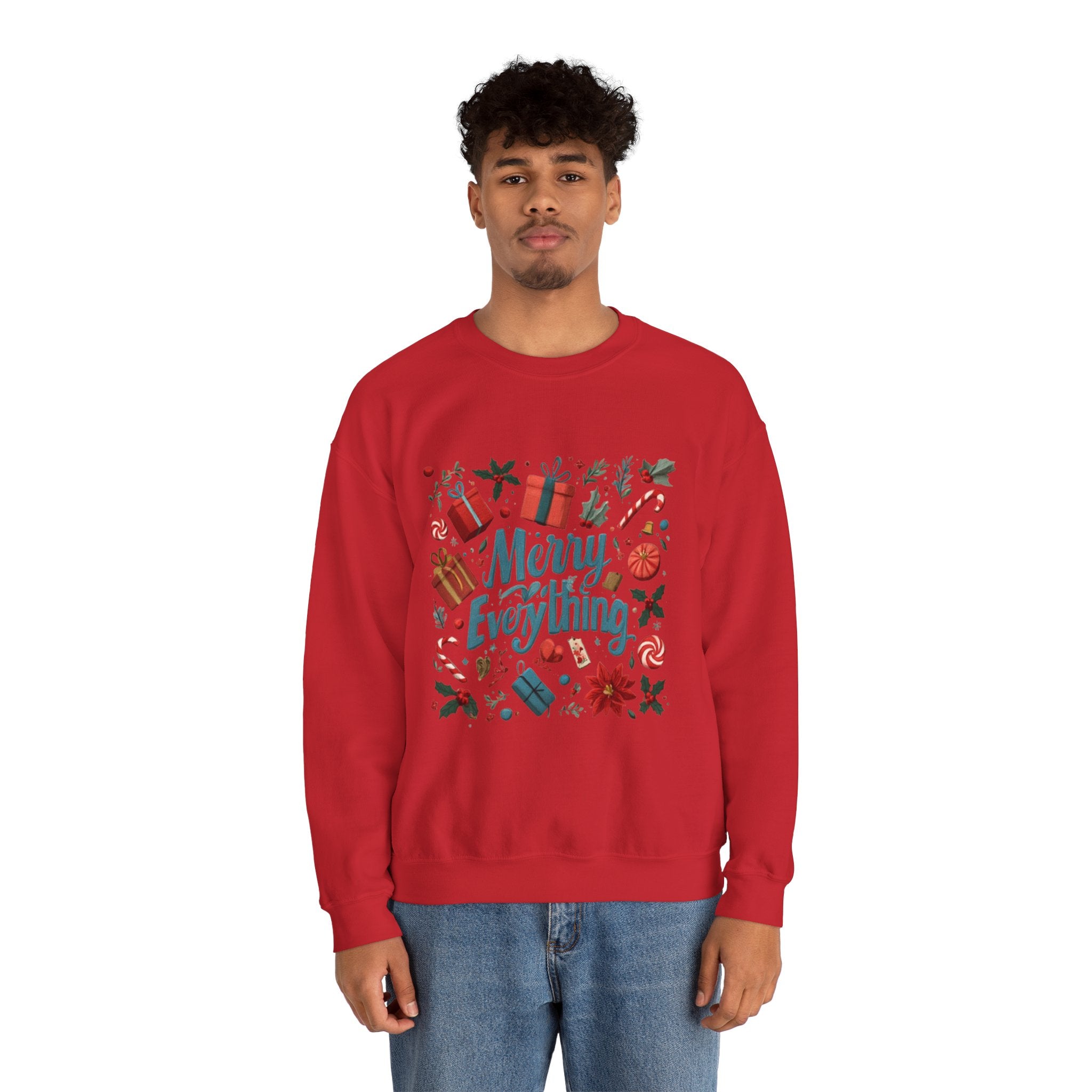 Crewneck Sweatshirt - Merry Everything Holiday Graphic Sweatshirt