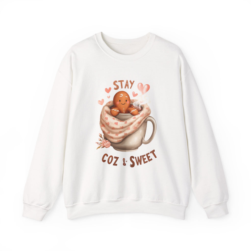 Sweatshirt — "Stay Coz & Sweet" Hot Cocoa Gingerbread Crewneck