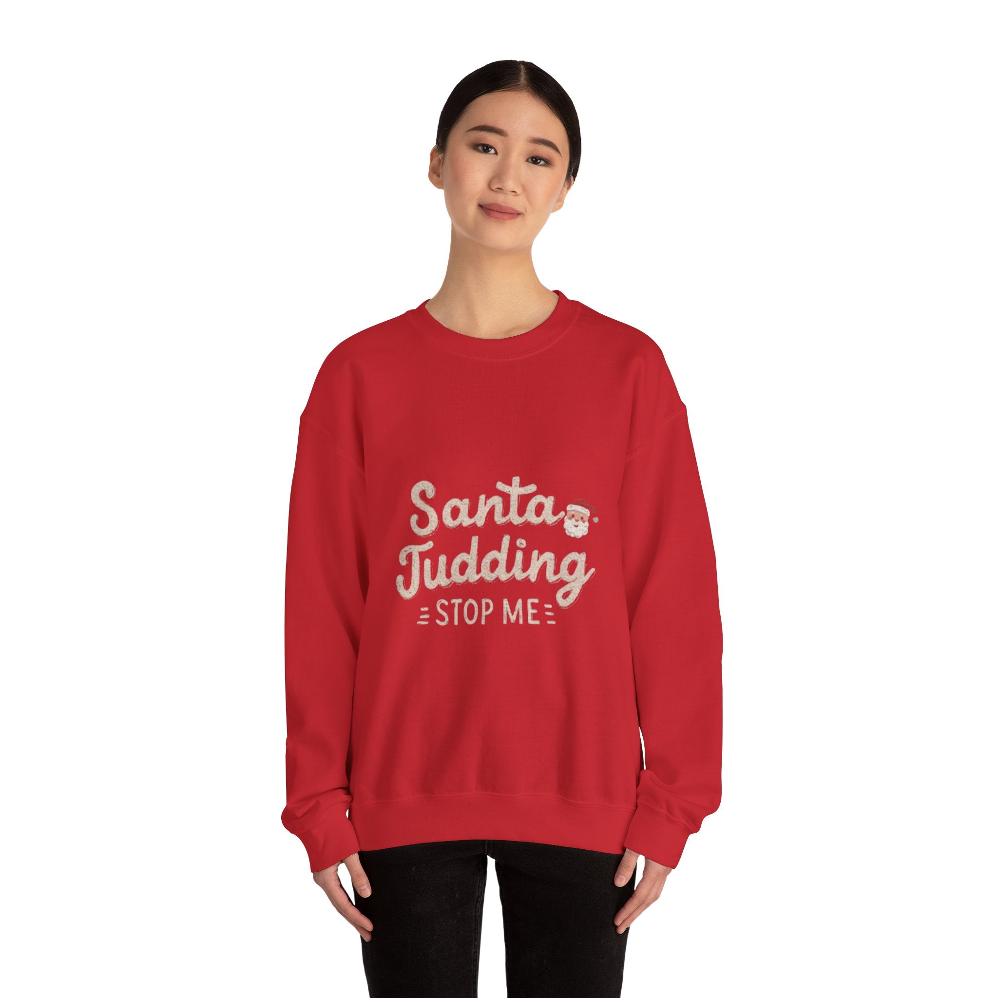 Santa Judging Stop Me Sweatshirt — Funny Christmas Crewneck