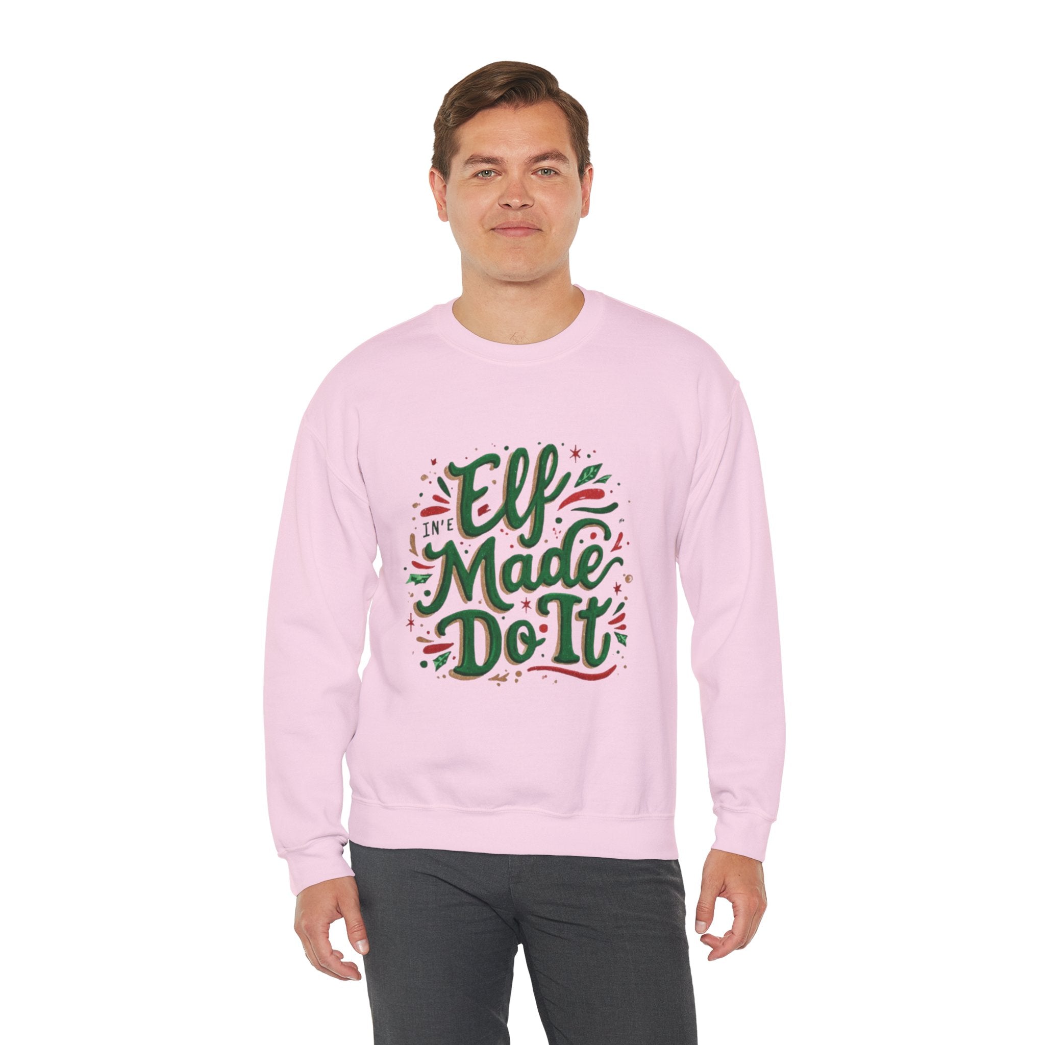 Crewneck Sweatshirt — "Elf Made Do It" Festive Christmas Sweatshirt