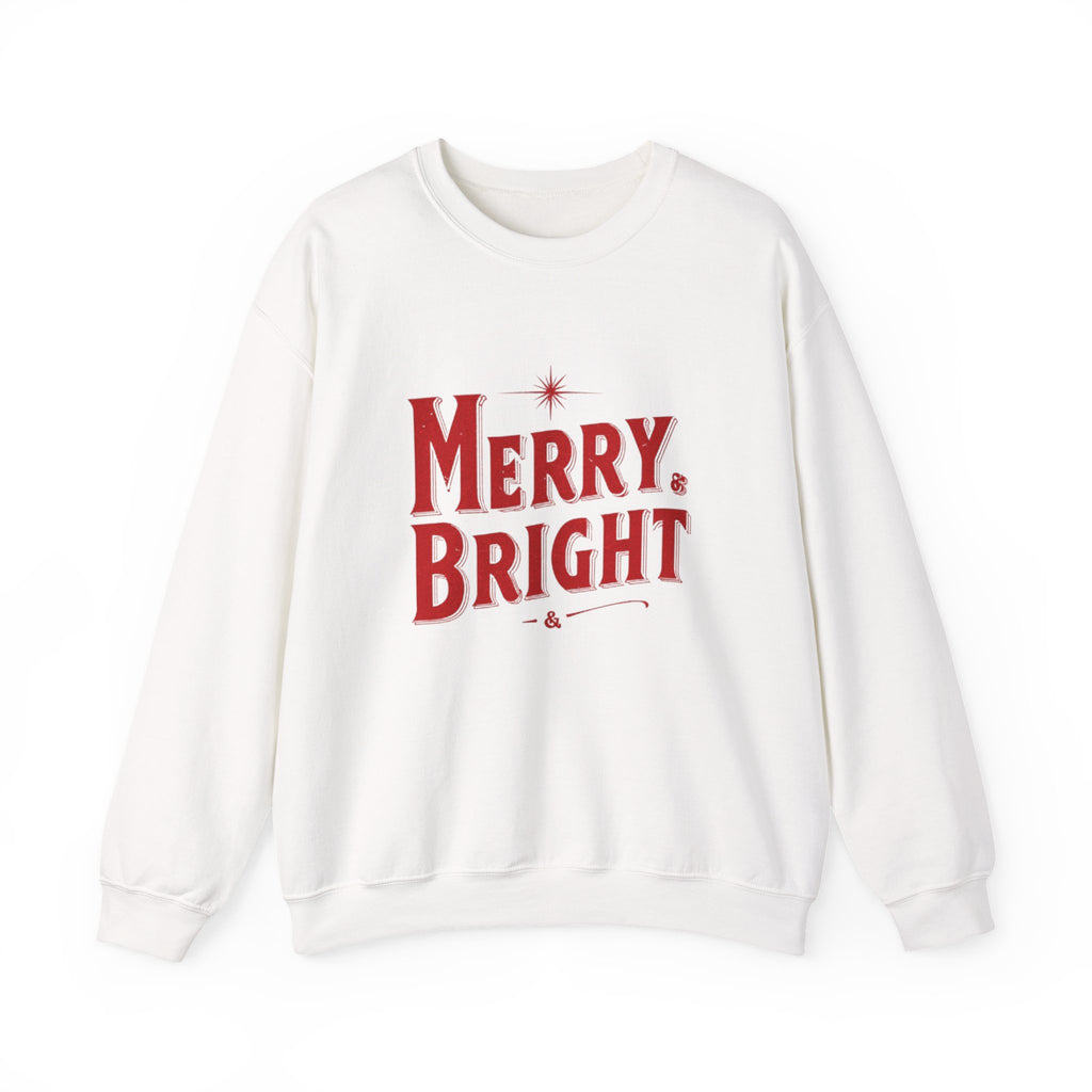 Merry & Bright Crewneck Sweatshirt — Vintage Holiday Graphic
