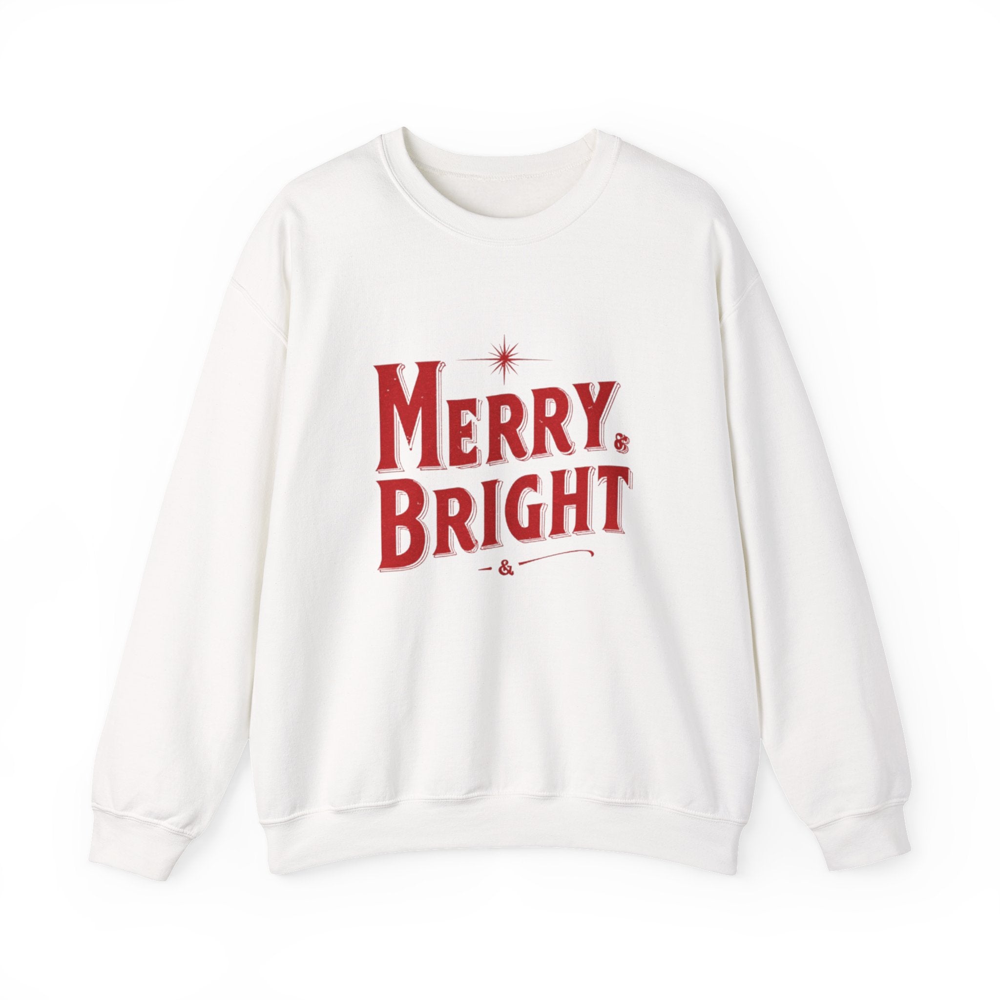 Merry & Bright Crewneck Sweatshirt — Vintage Holiday Graphic