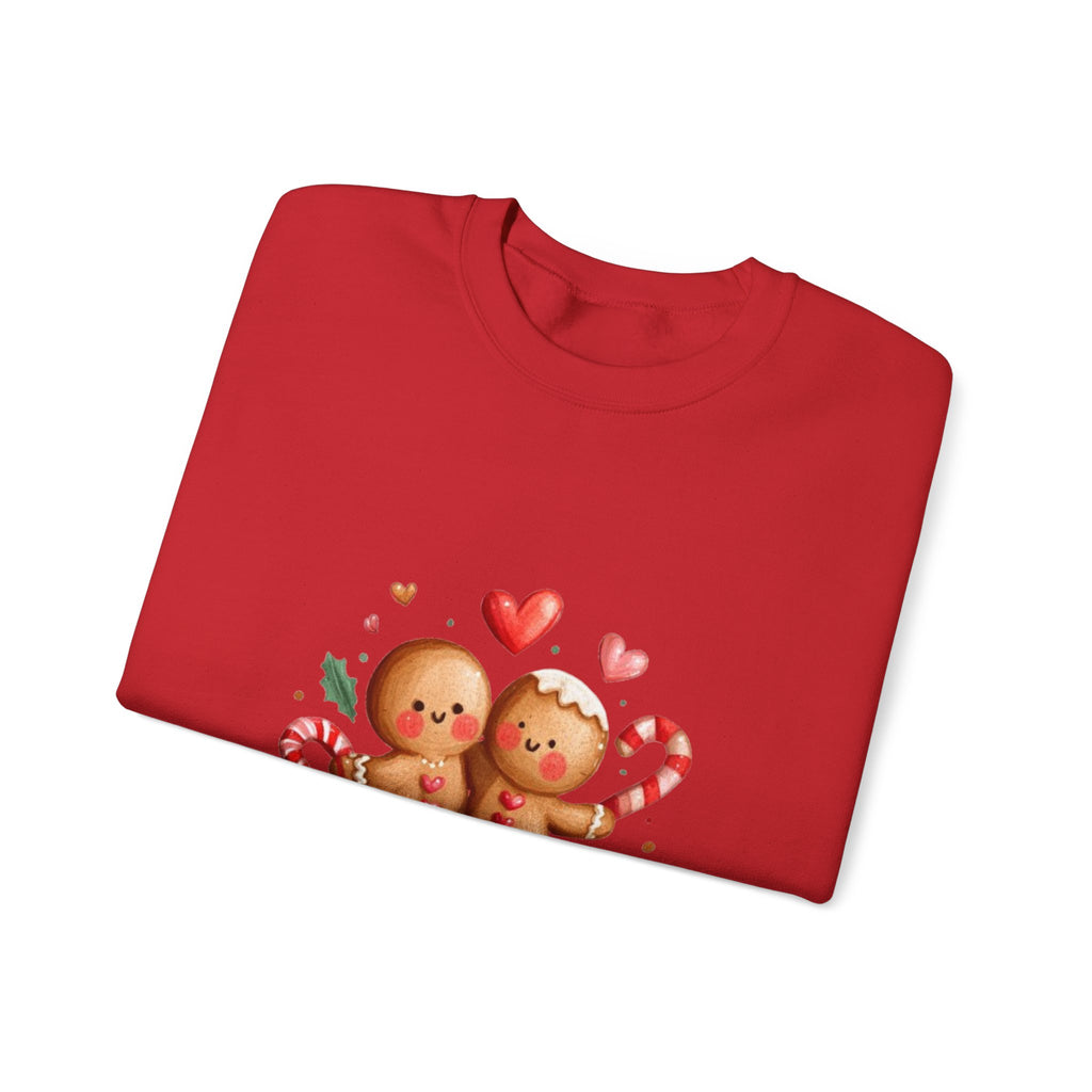 Crewneck Sweatshirt — 'Cookie Love' Cute Gingerbread Couple Holiday Pullover