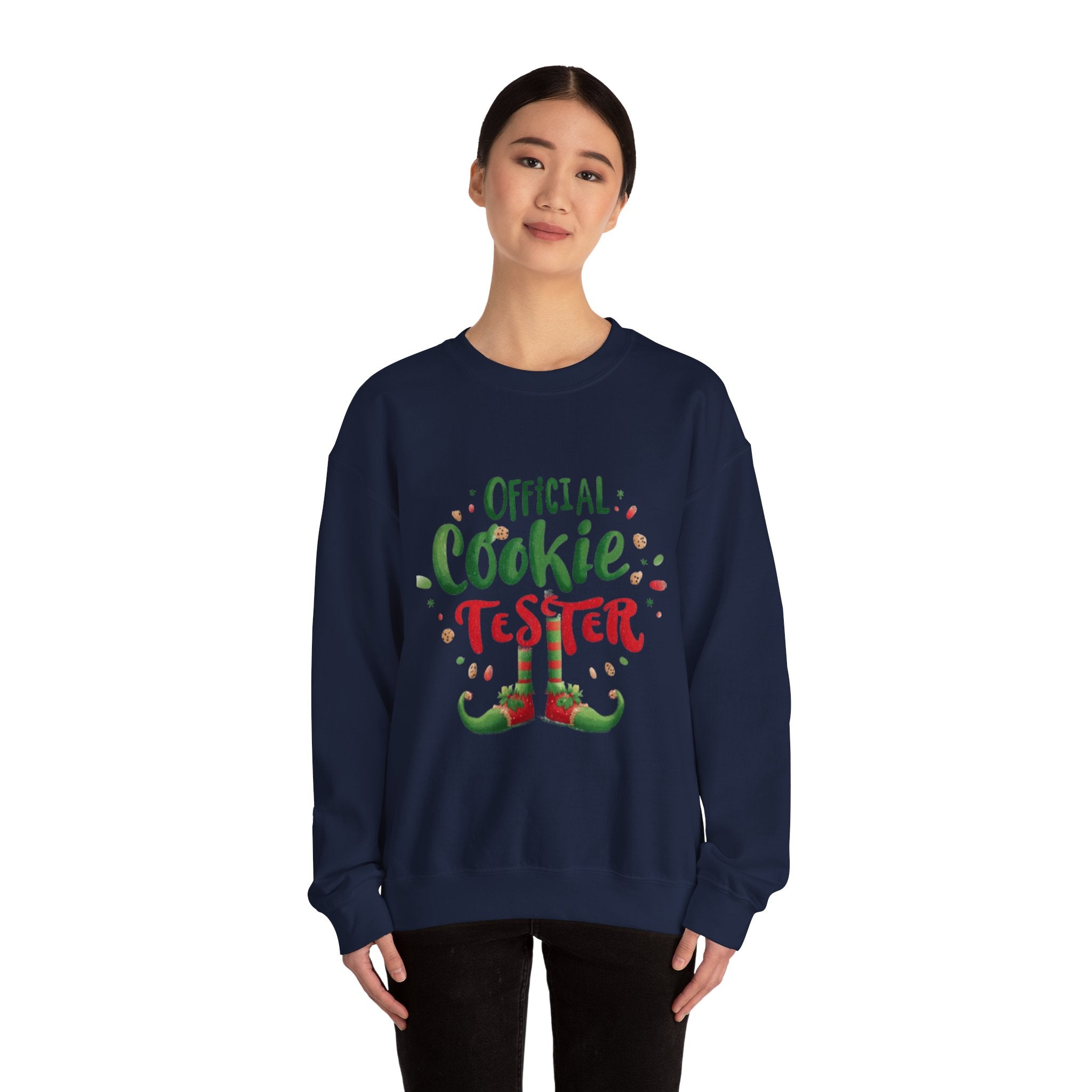 Sweatshirt — "Official Cookie Tester" Christmas Sweatshirt (Holiday Elf Cookie Taster)