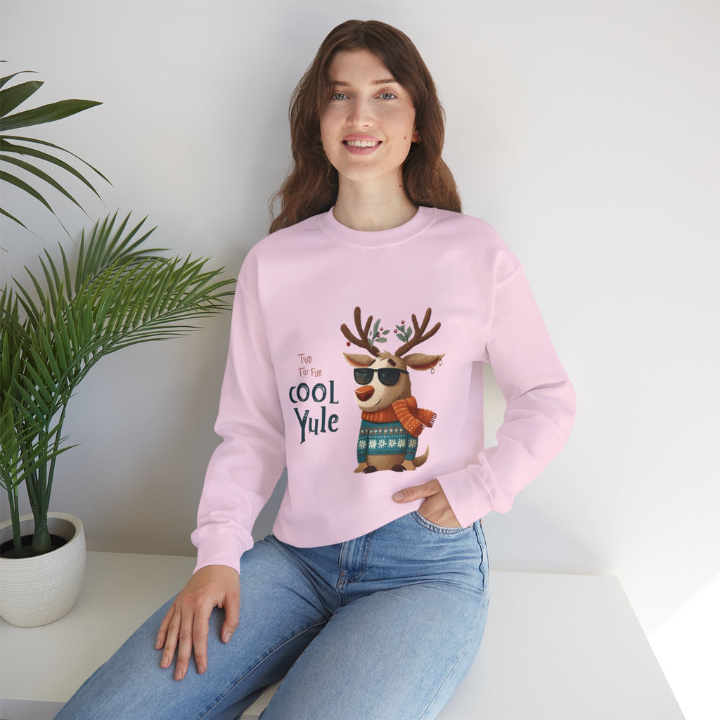 Reindeer 'Cool Yule' Crewneck Sweatshirt — Cute Holiday Graphic