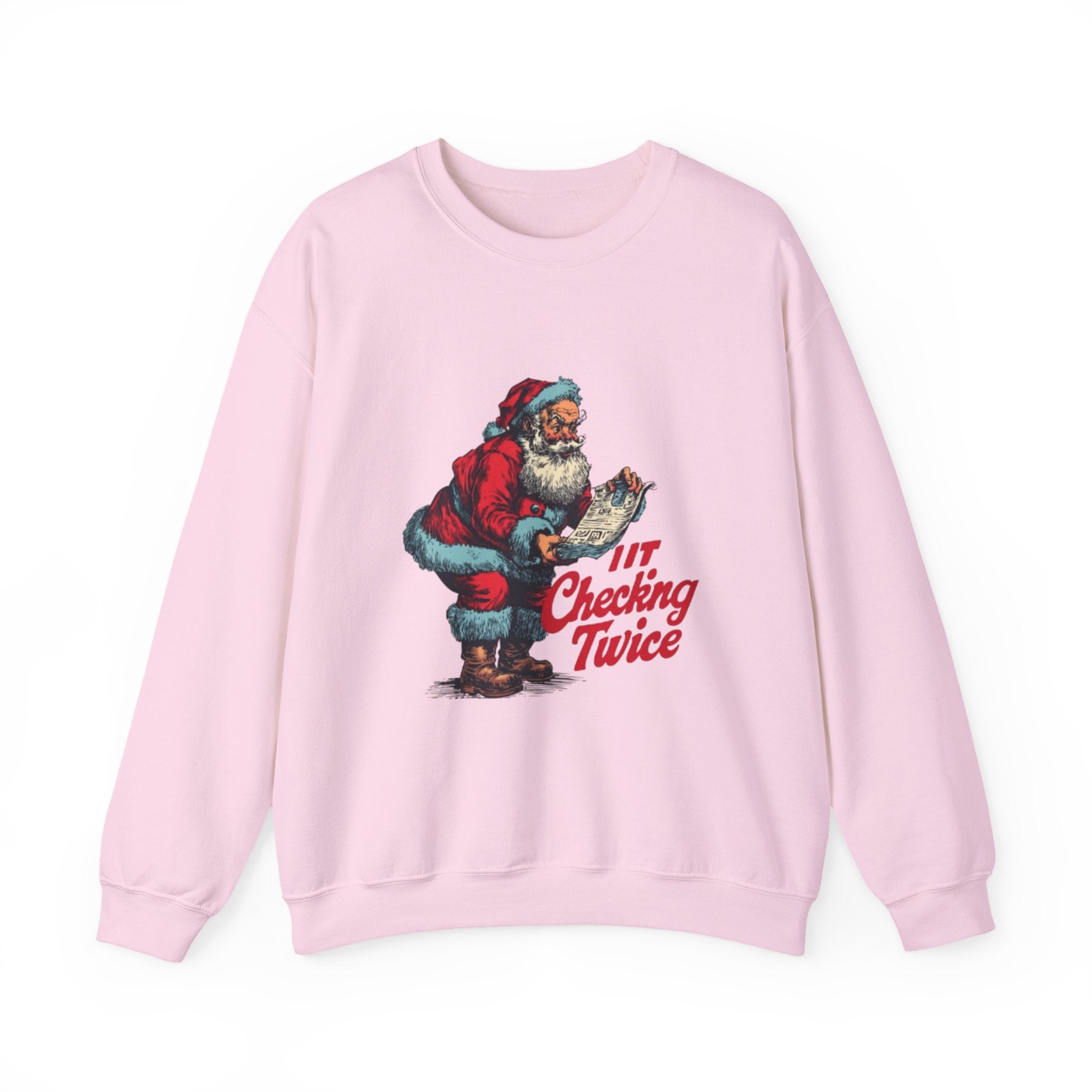 Christmas Sweatshirt - Vintage Santa "I’m Checking Twice" Holiday Crewneck
