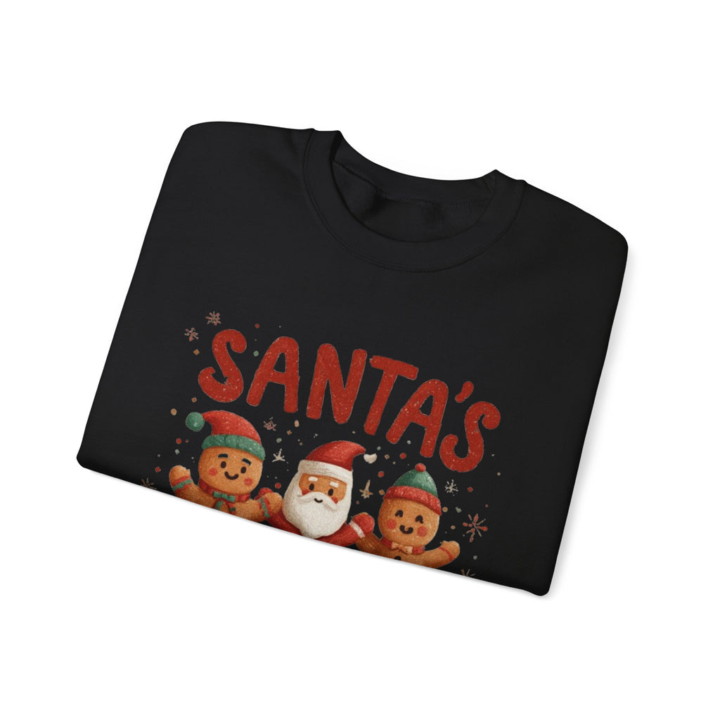 Christmas Sweatshirt - "Santa's Sweet Squad" Gingerbread & Santa Holiday Crewneck