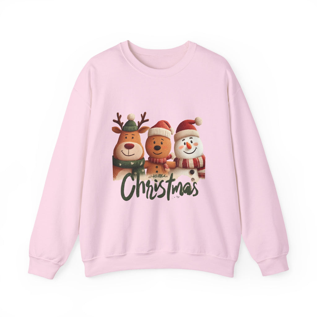Christmas Crewneck Sweatshirt — Cute Reindeer, Bear & Snowman Holiday Pullover