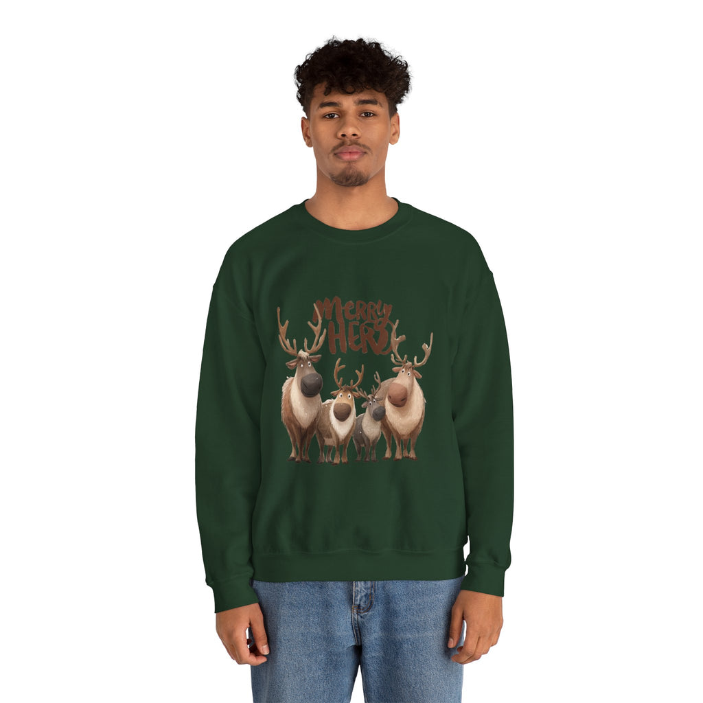 Merry Herd Reindeer Crewneck Sweatshirt