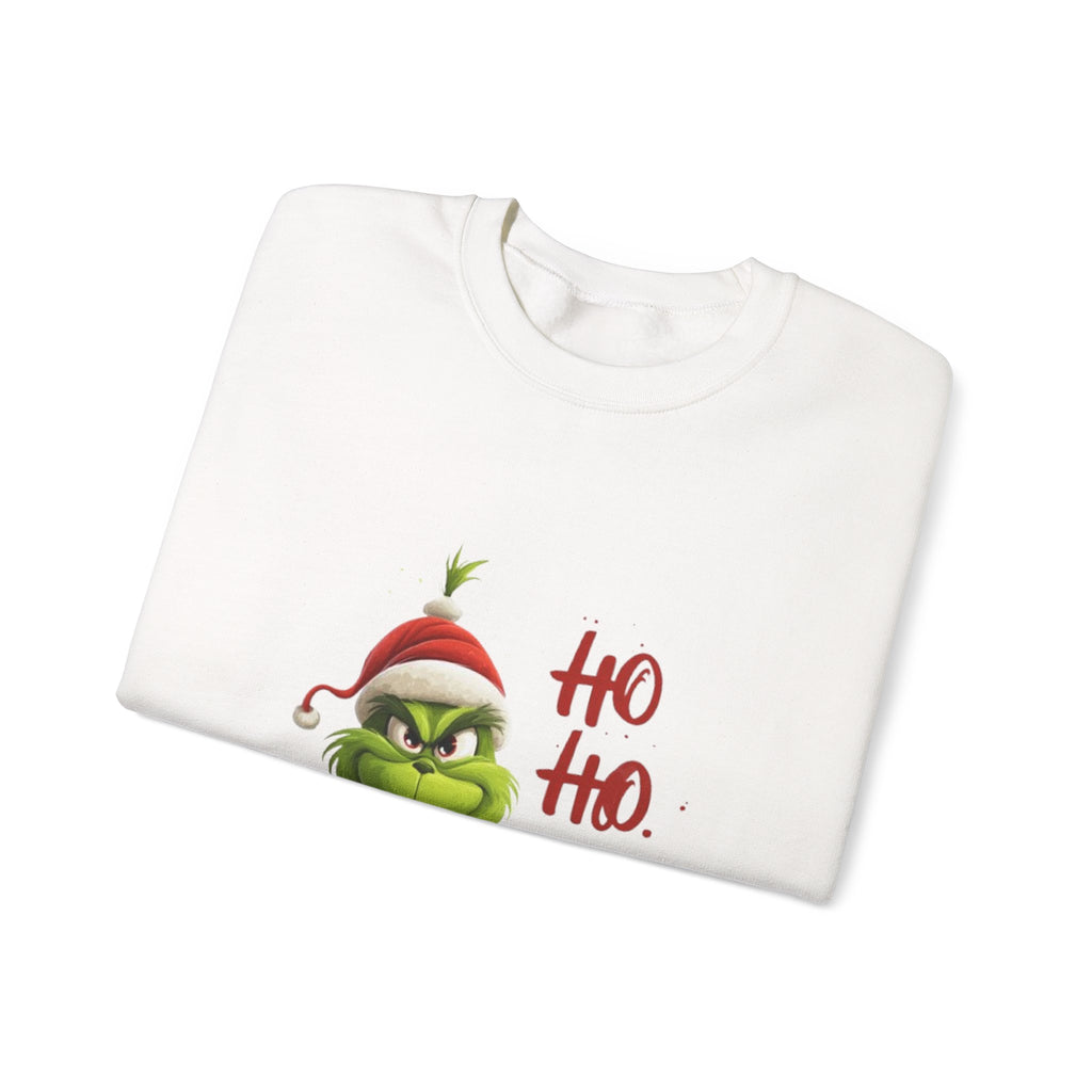 Grumpy Grinch Christmas Sweatshirt – "Ho Ho." Holiday Crewneck