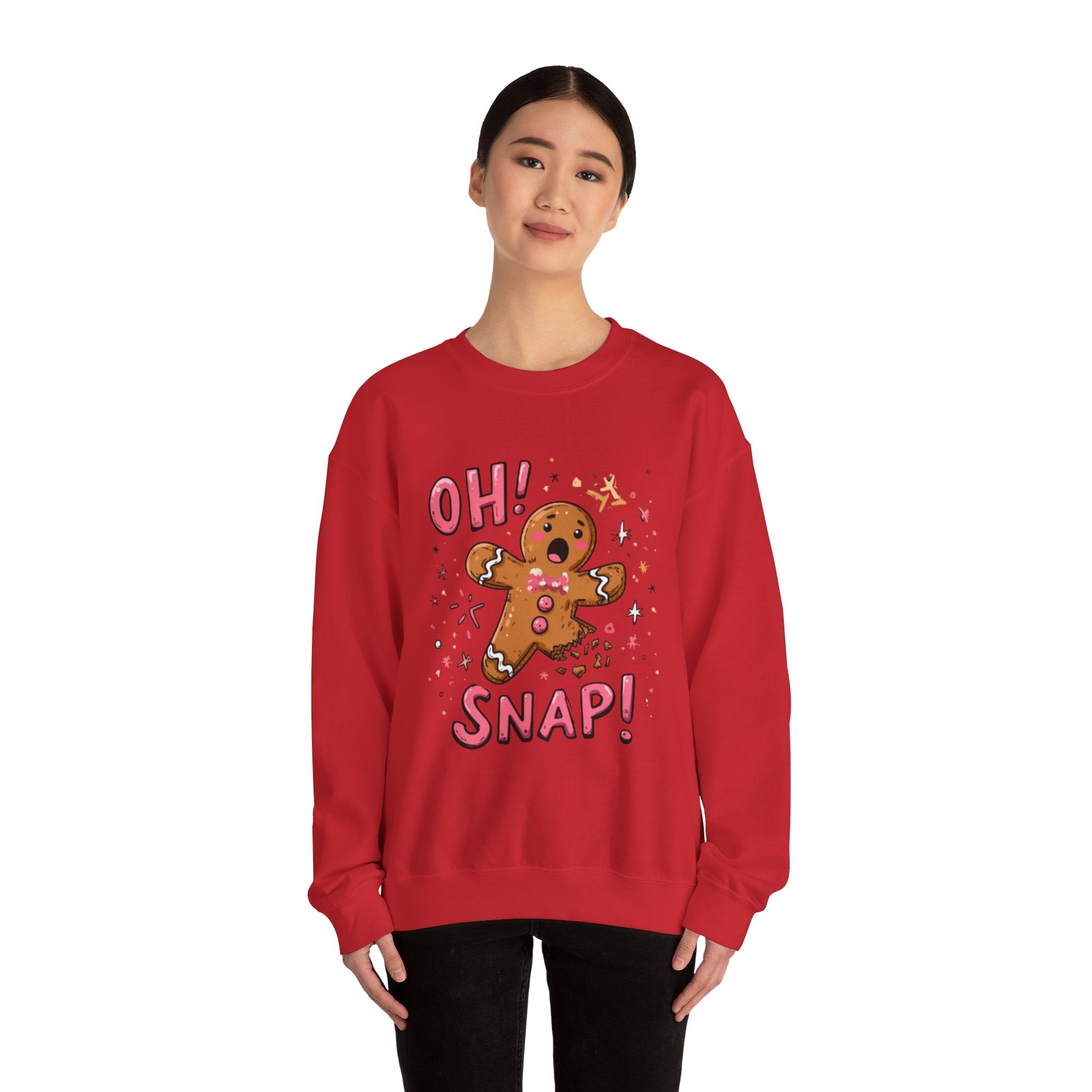 Gingerbread "Oh! Snap!" Crewneck Sweatshirt — Funny Holiday Christmas Sweater