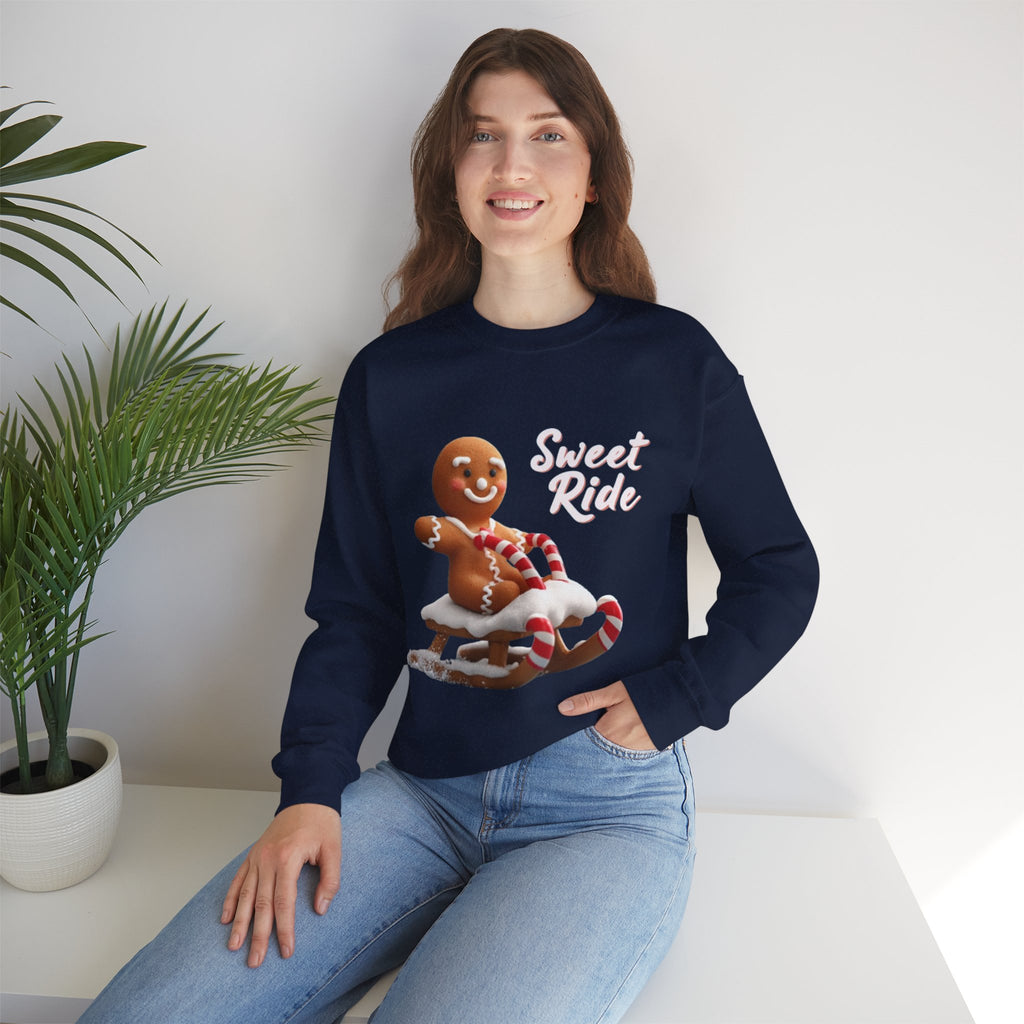 Gingerbread Sled Sweatshirt — "Sweet Ride" Holiday Crewneck