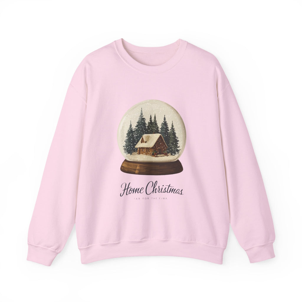 Christmas Snow Globe Sweatshirt — "Home Christmas" Cozy Cabin Crewneck