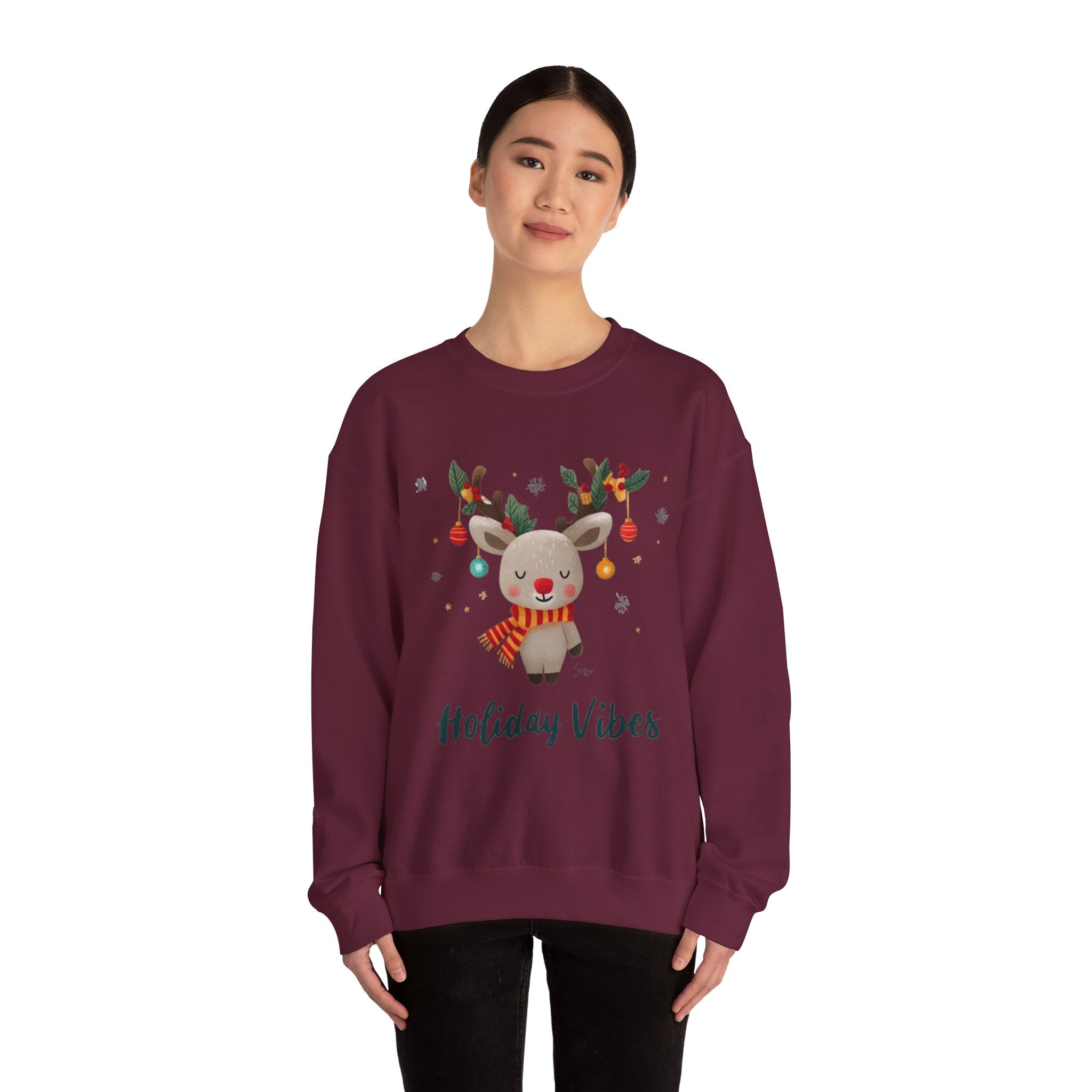 Holiday Vibes Reindeer Sweatshirt