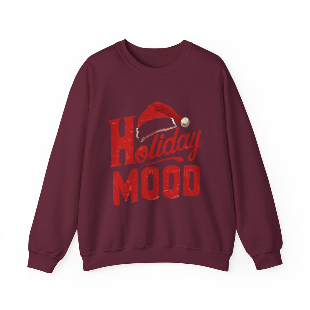 Holiday Mood Sweatshirt – Festive Santa Hat Christmas Crewneck